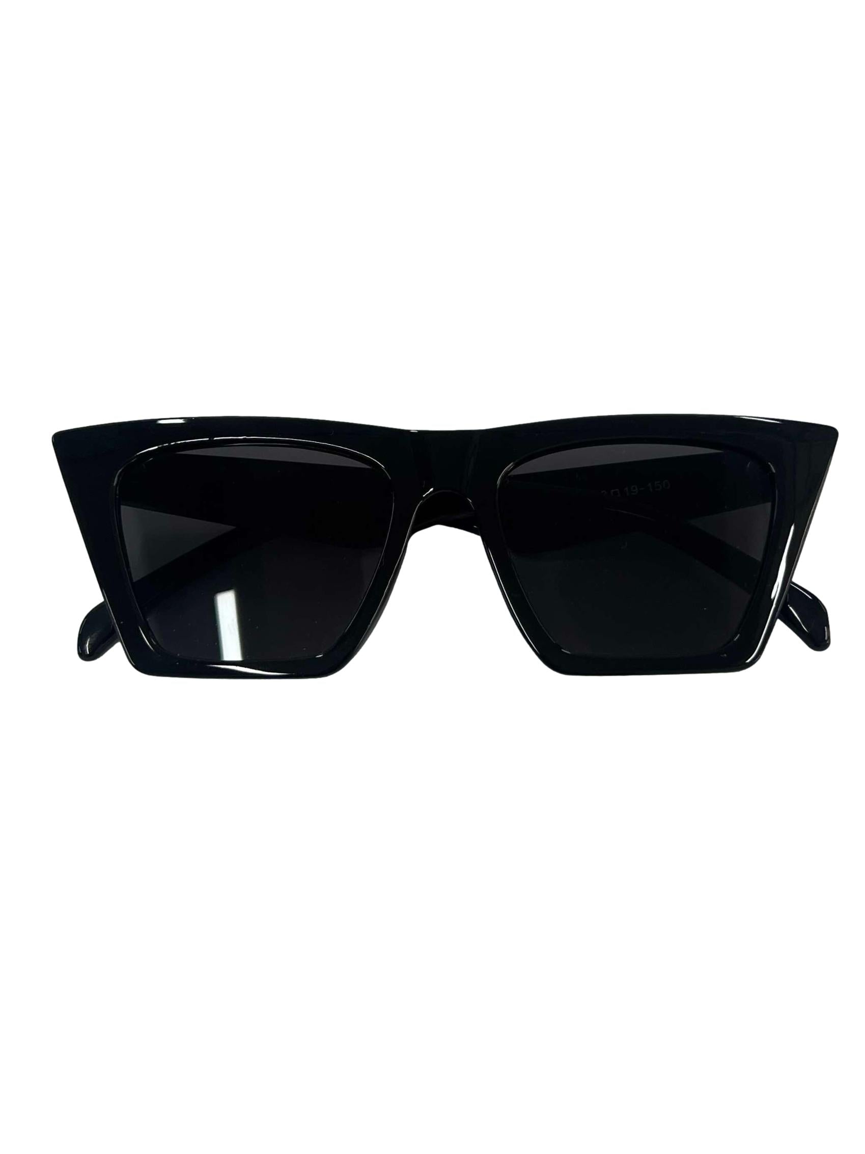 Black Boxy Cat Eye Sunglasses