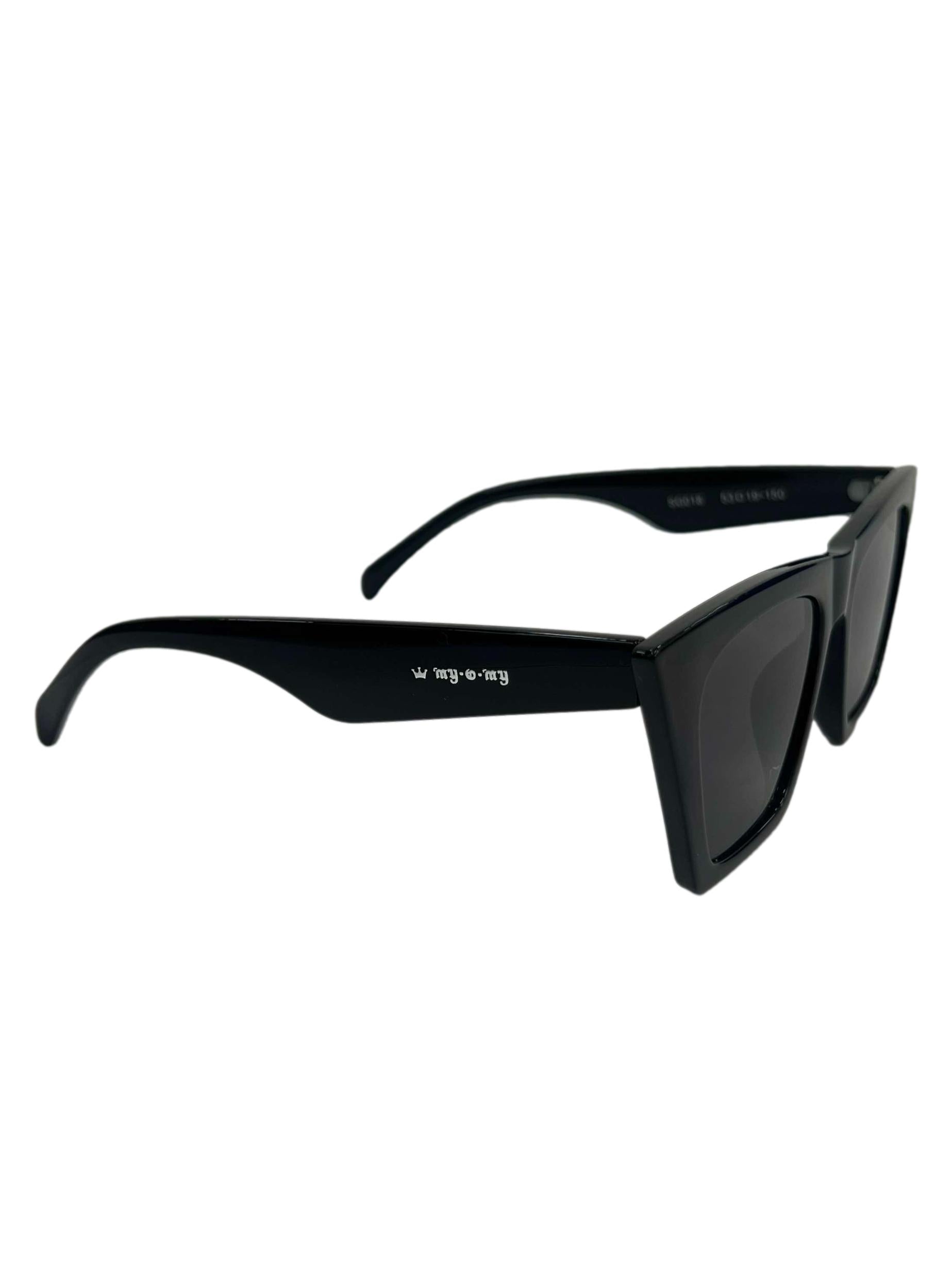 Black Boxy Cat Eye Sunglasses