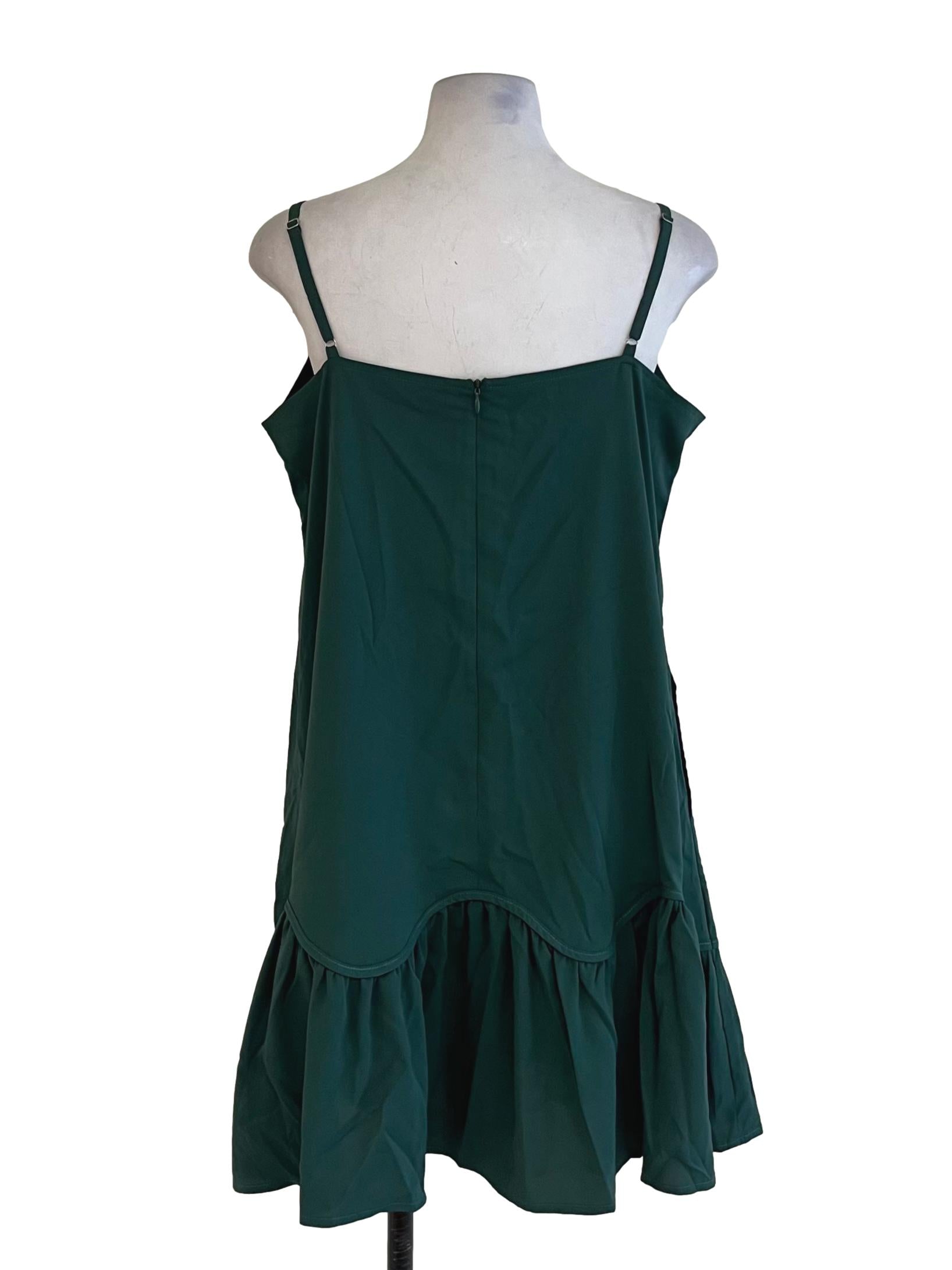 Fern Green Spaghetti Strap Shift Dress