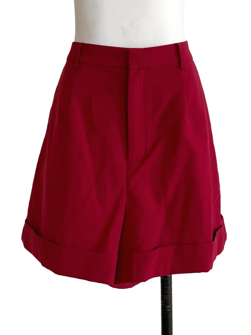 Crimson Red Cropped Shorts LB