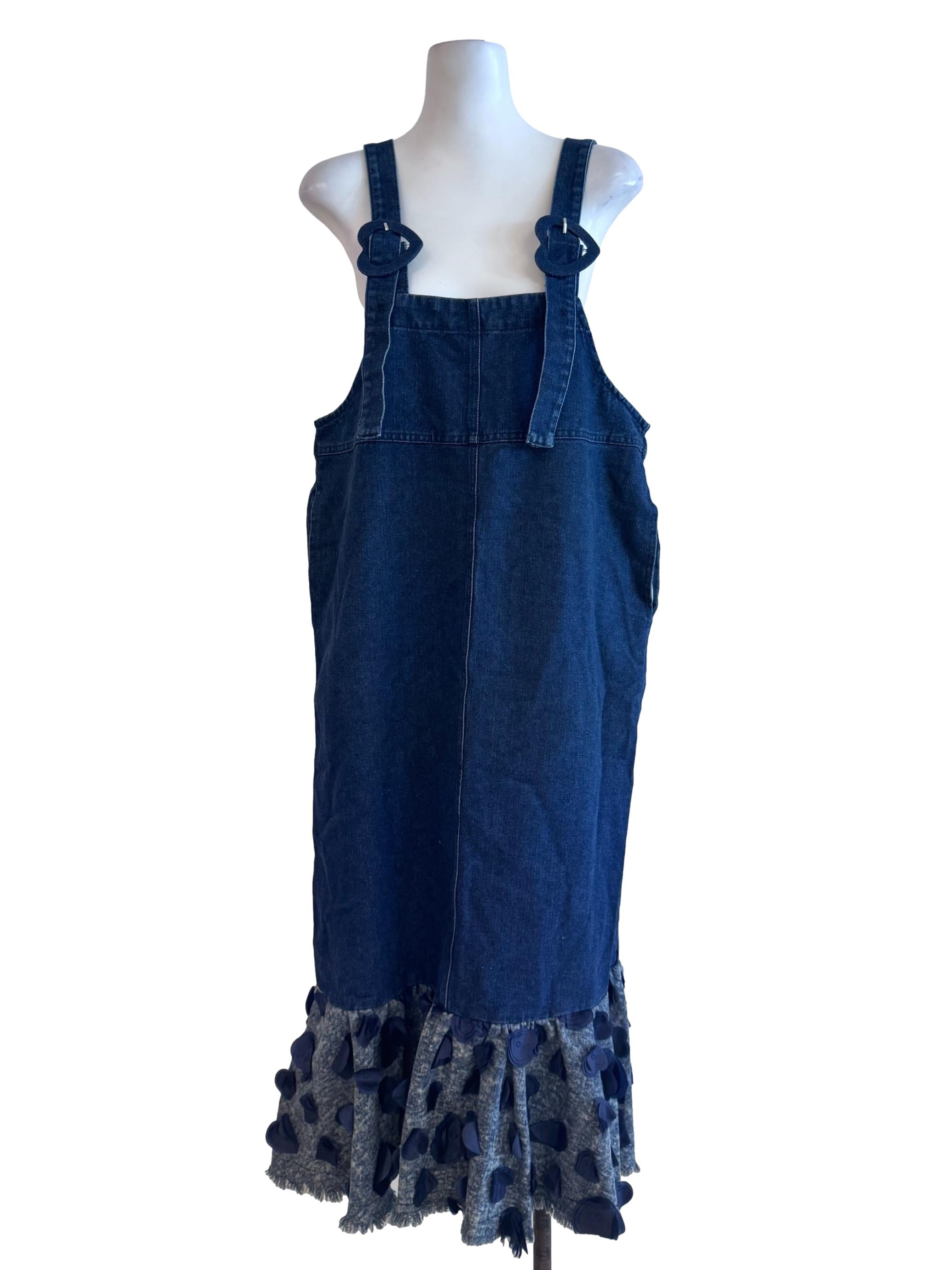 Denim Blue Square Neck Sleeveless Peplum Jeans Dress
