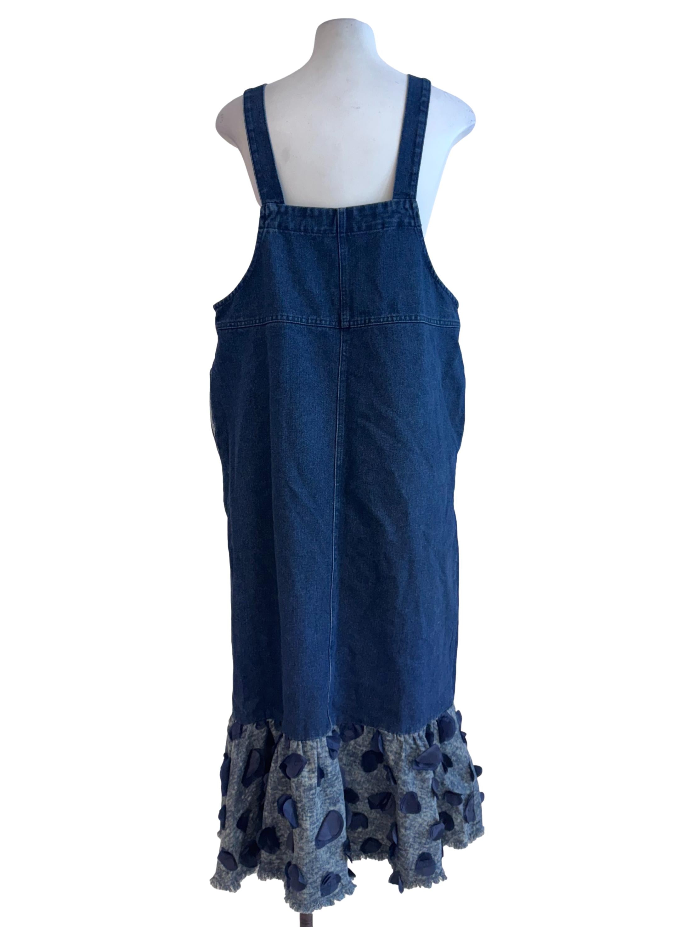 Denim Blue Square Neck Sleeveless Peplum Jeans Dress