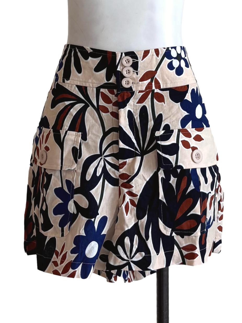 Merino Patterned Cotton Shorts