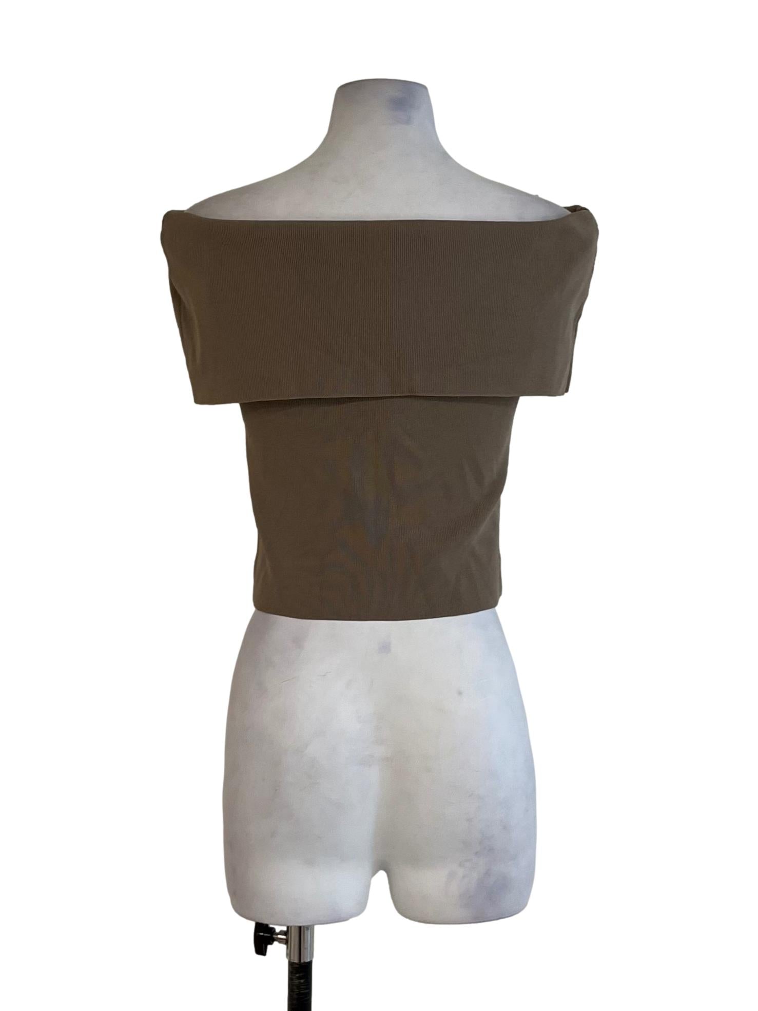 Tortilla Brown Off-Shoulder Top