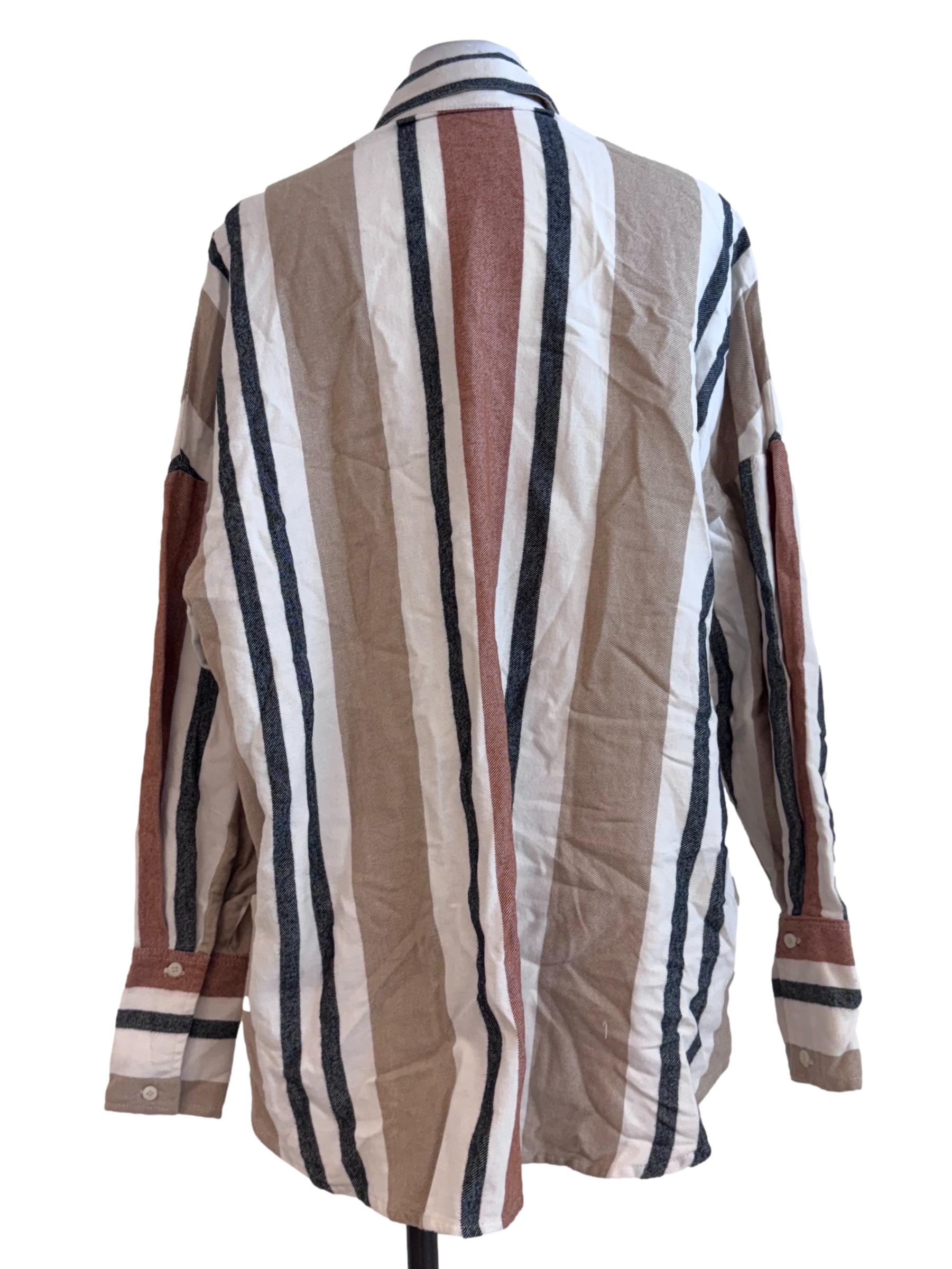 Multicolour Stripe Design Long Sleeve Shirt