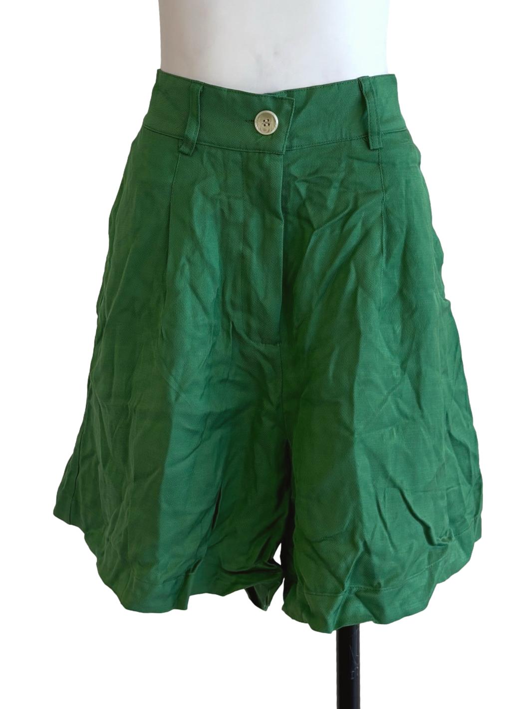 Shamrock Green Linen Shorts TEM
