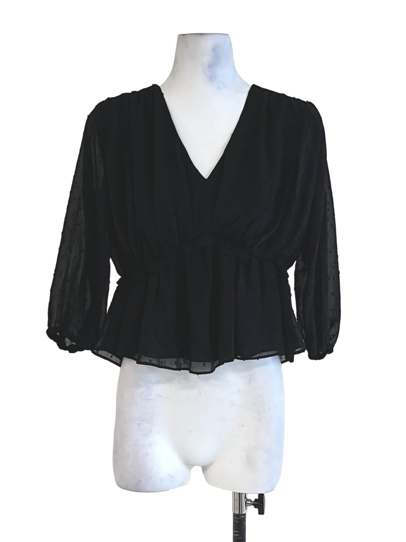 Black V-Neckline Blouse
