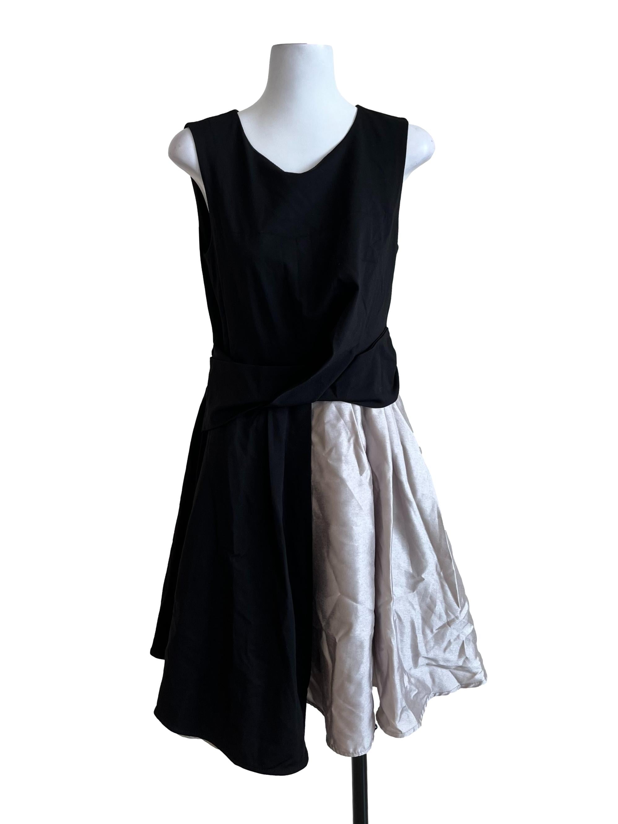 Black Plain Back Zip Dress