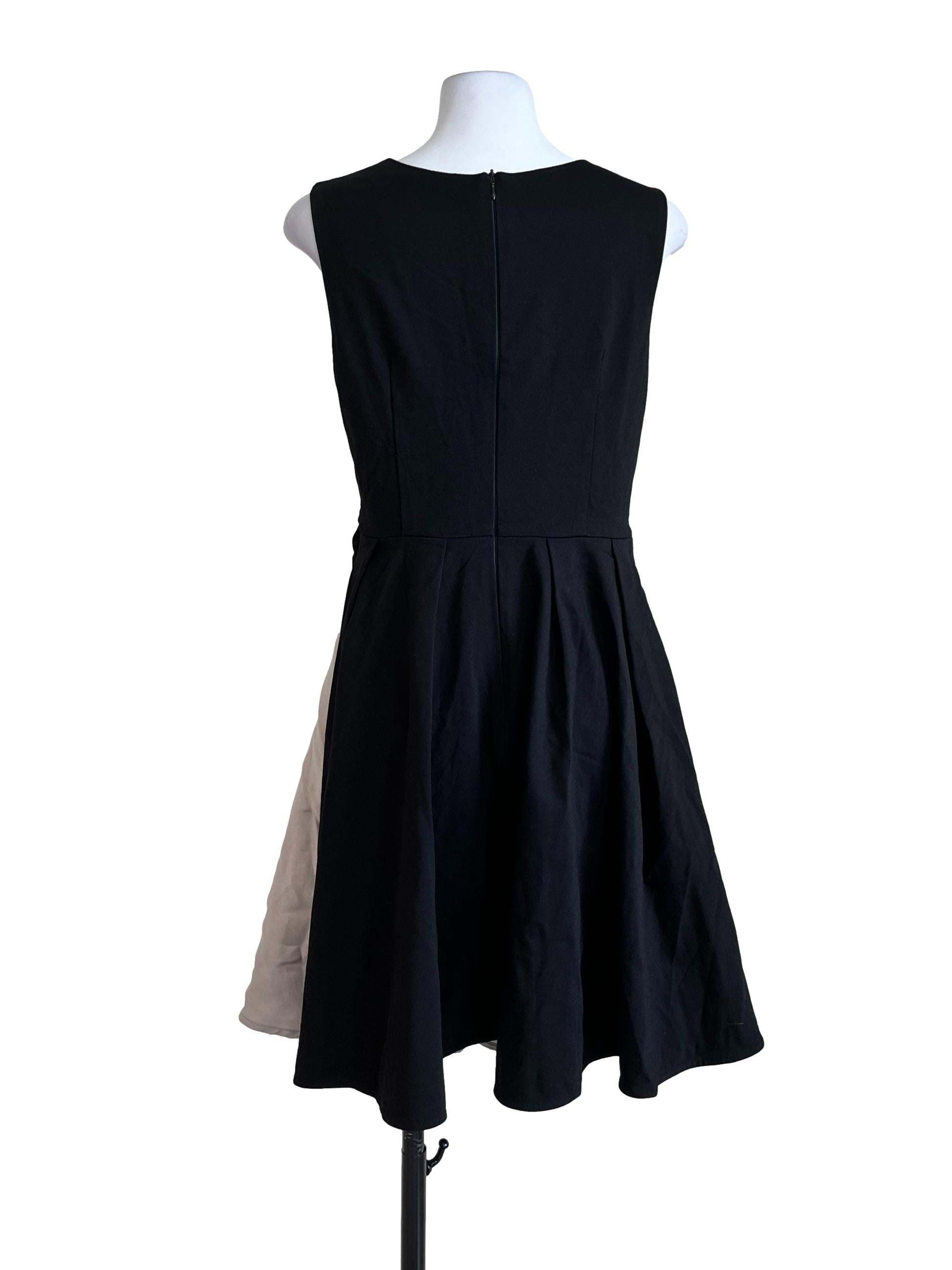 Black Plain Back Zip Dress
