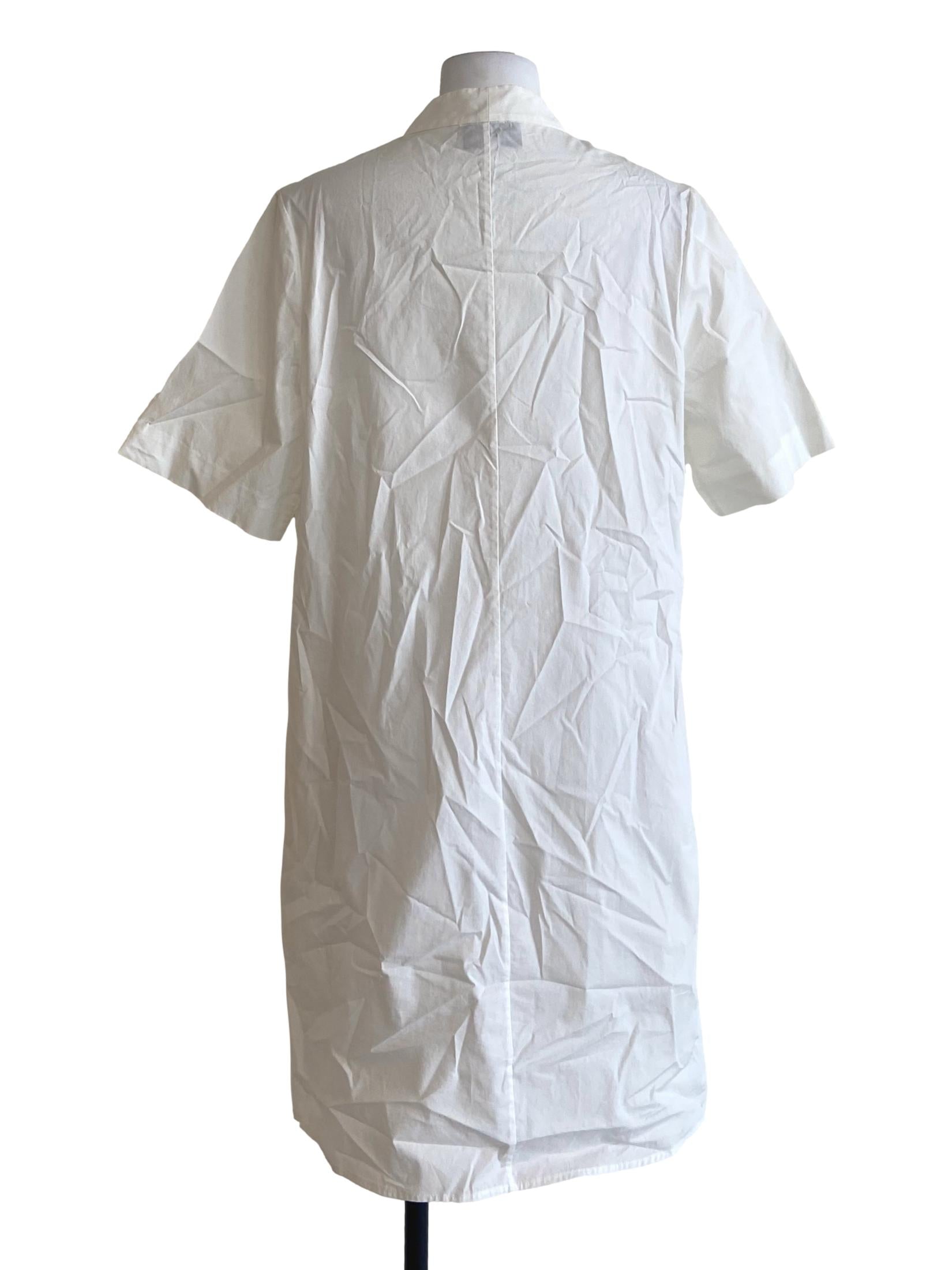 White V-Neck Shift Dress