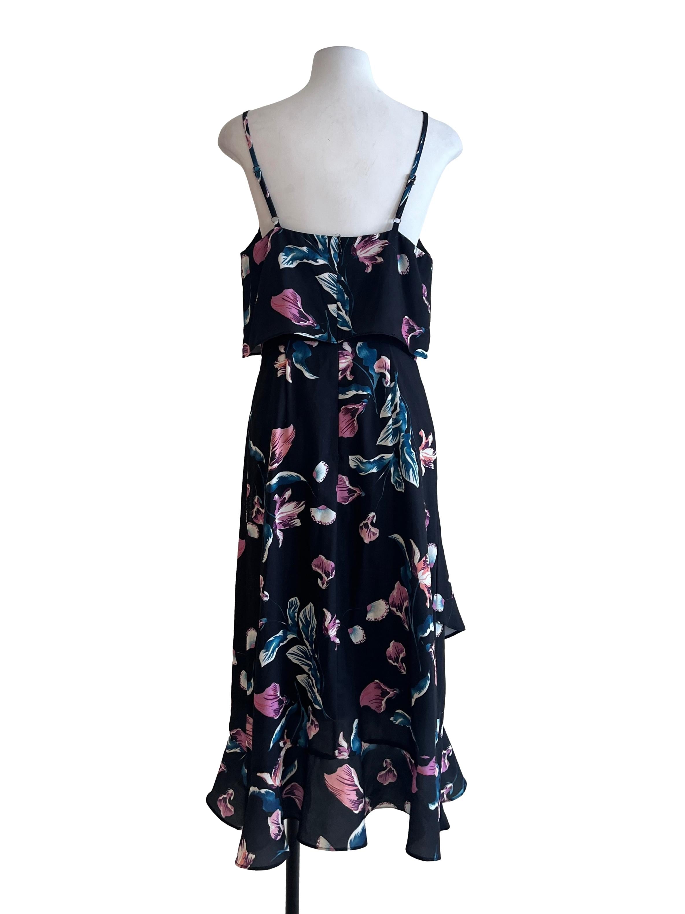 Onyx Black Floral Sleeveless Dress