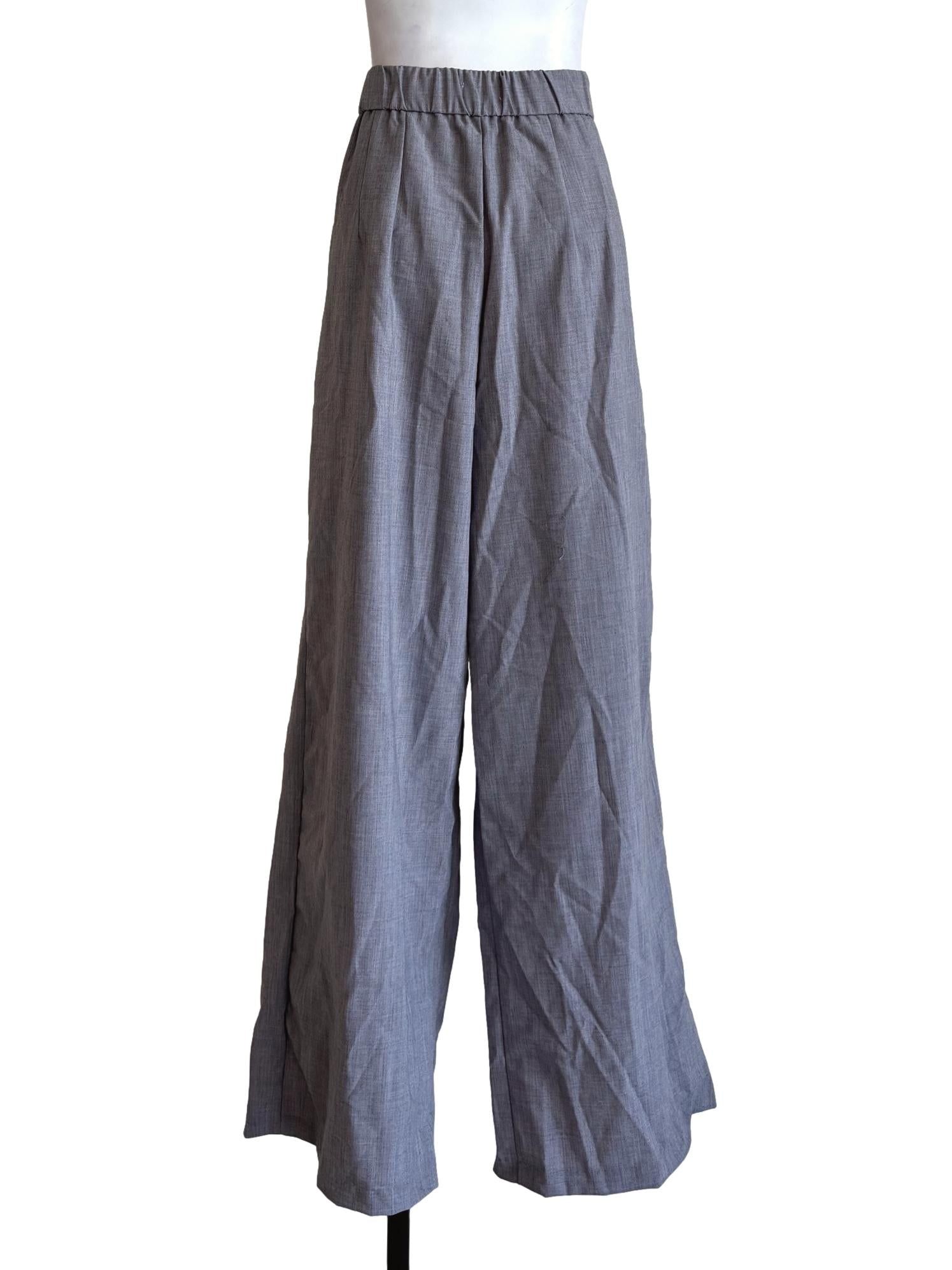 Storm Grey Wide Leg Relaxed Pants