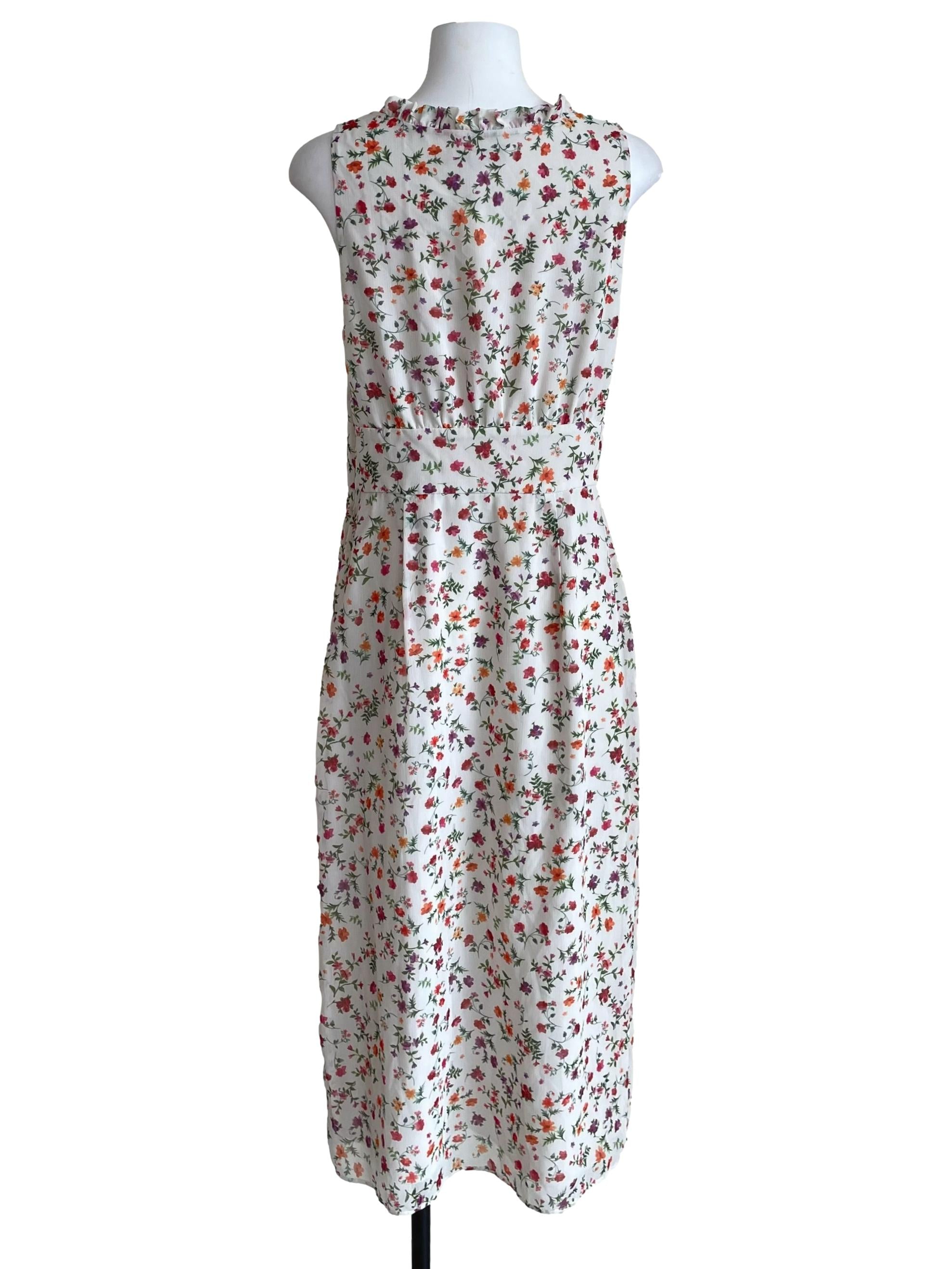 Alabaster White Floral Scoop Neck Dress