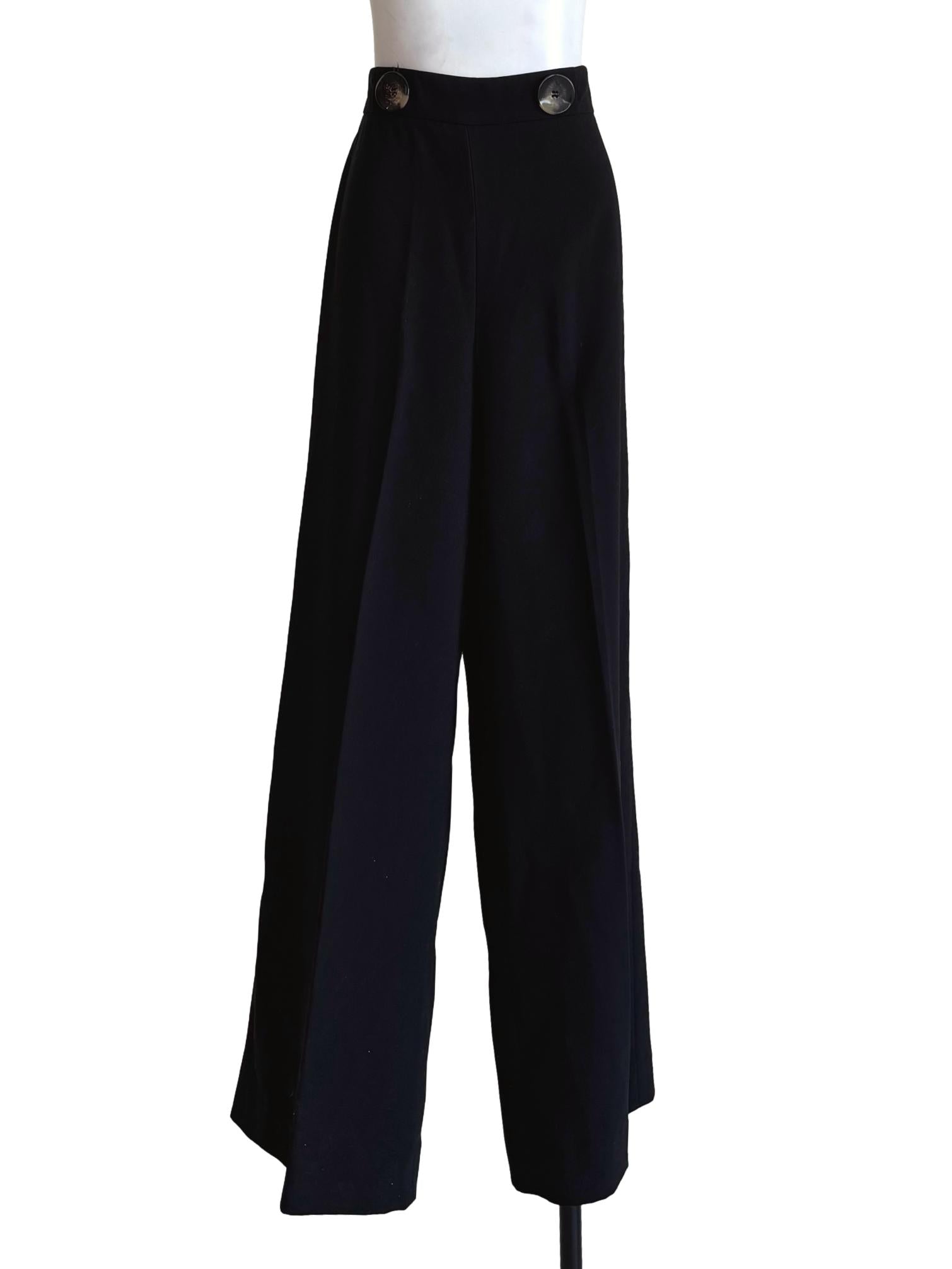 Jet Black Wide Leg Pants