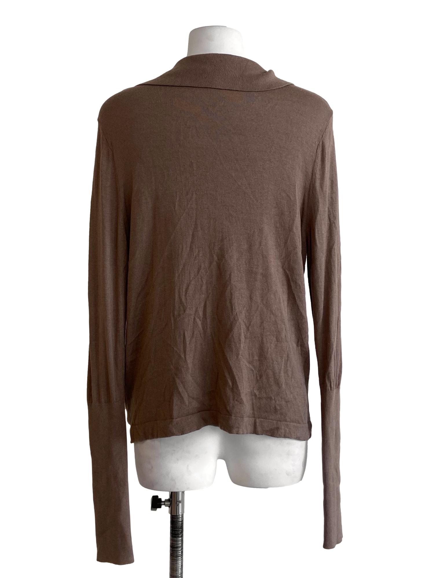 Brown V-Neck Blouse