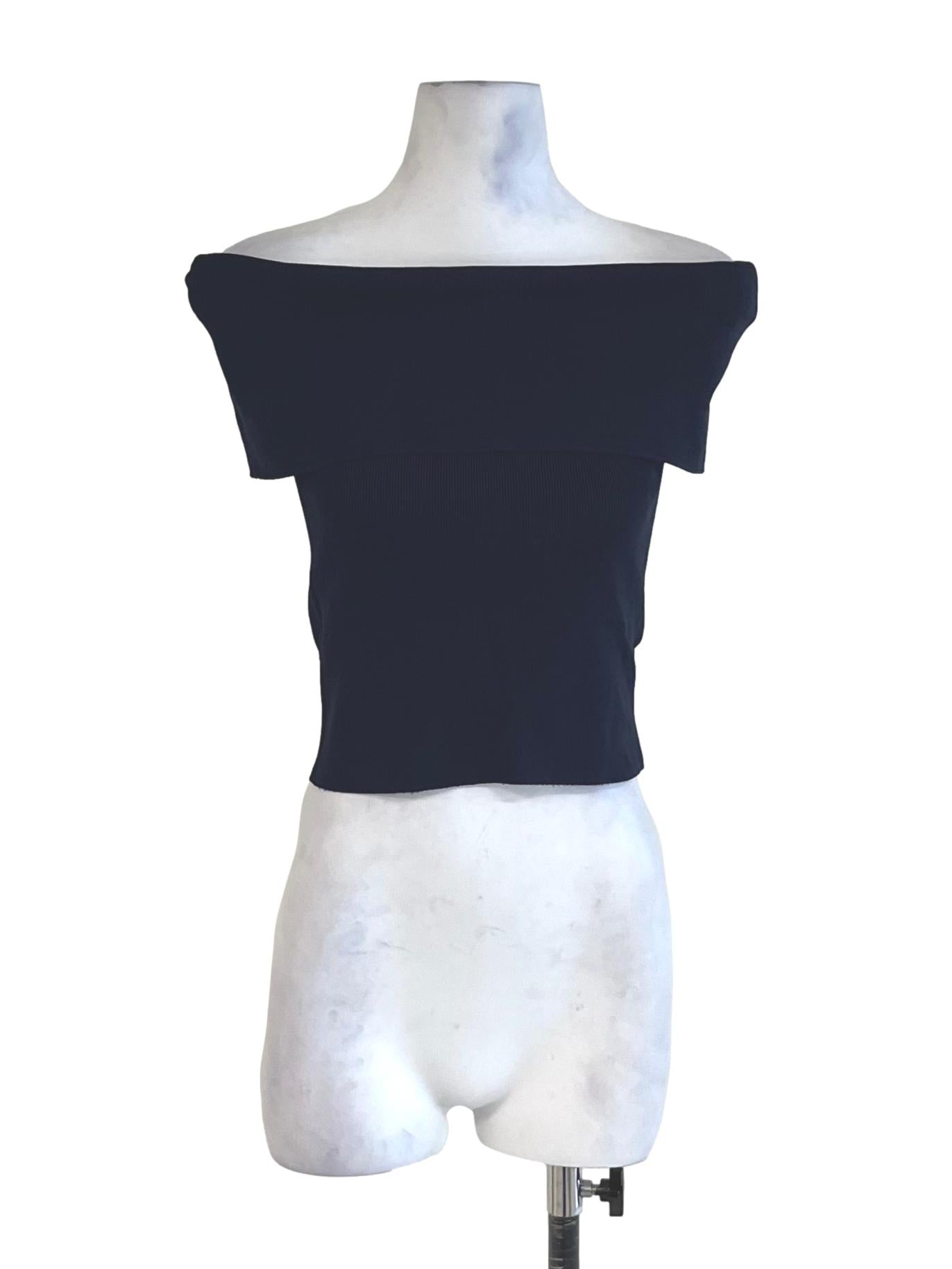 Navy Blue Off-Shoulder Top