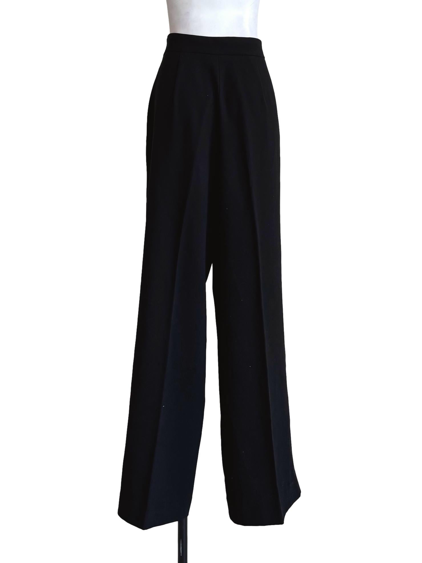 Jet Black Wide Leg Pants