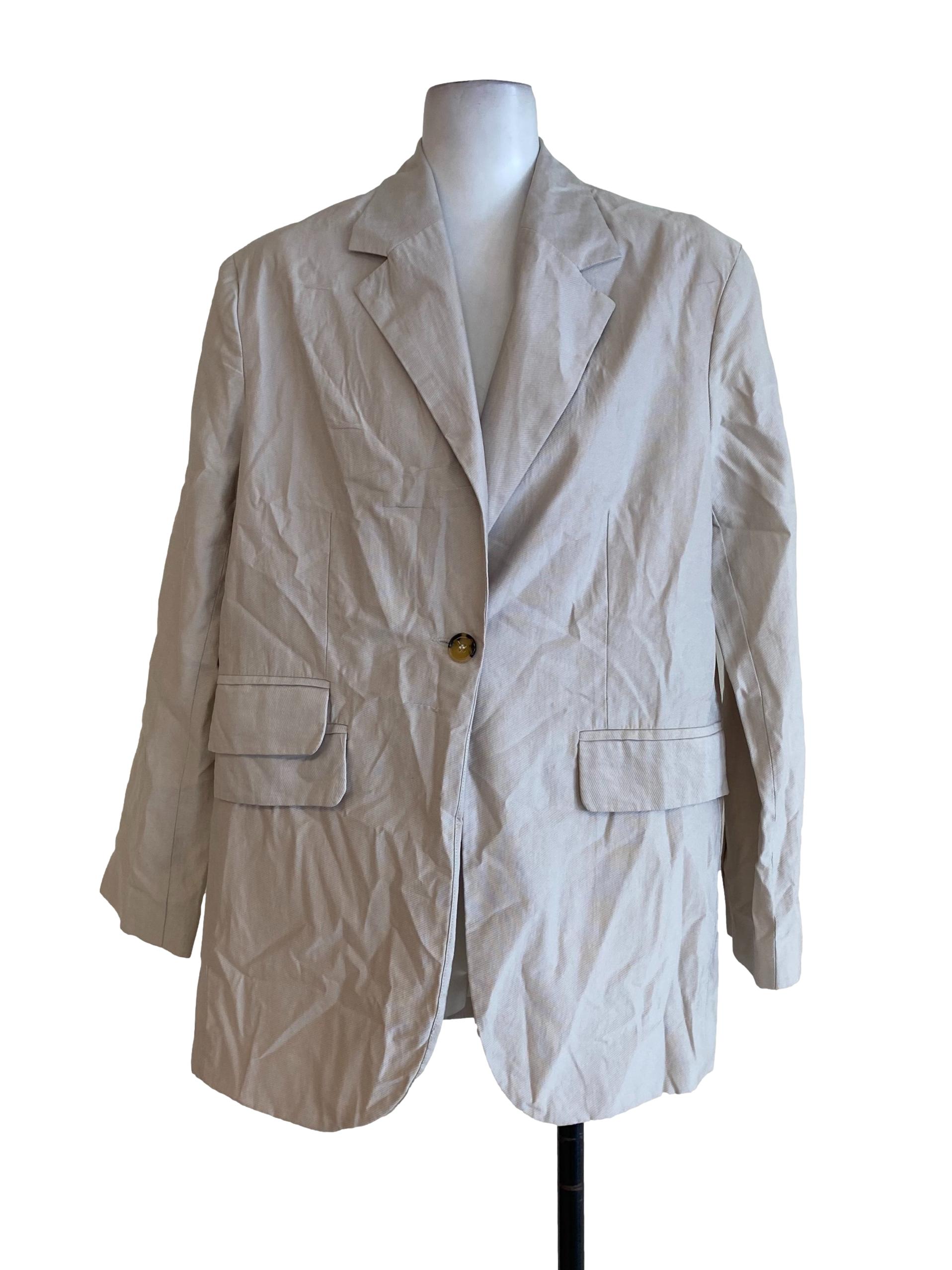 Beige Twill Blazer