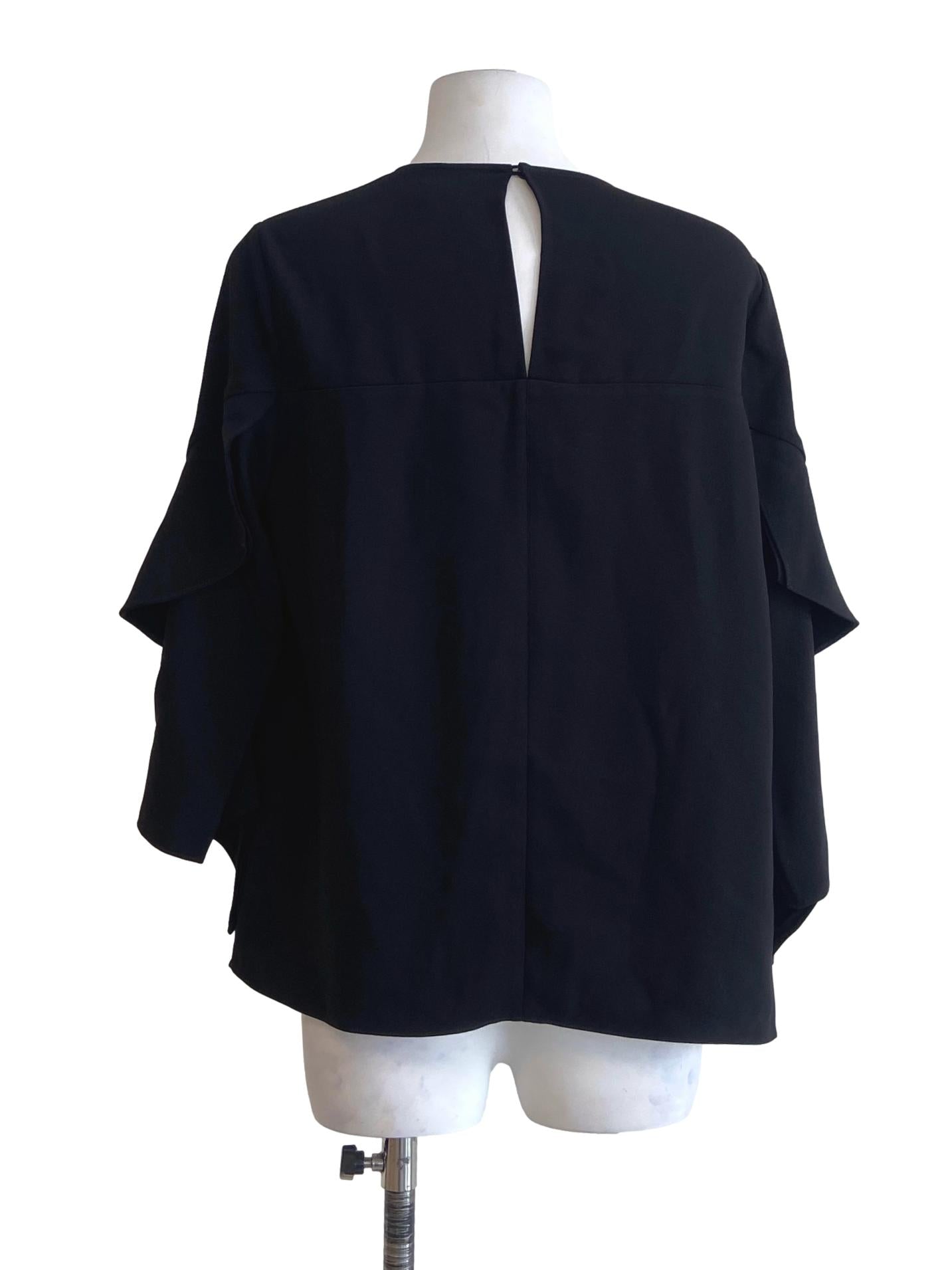 Black Ruffled Sleeve Blouse