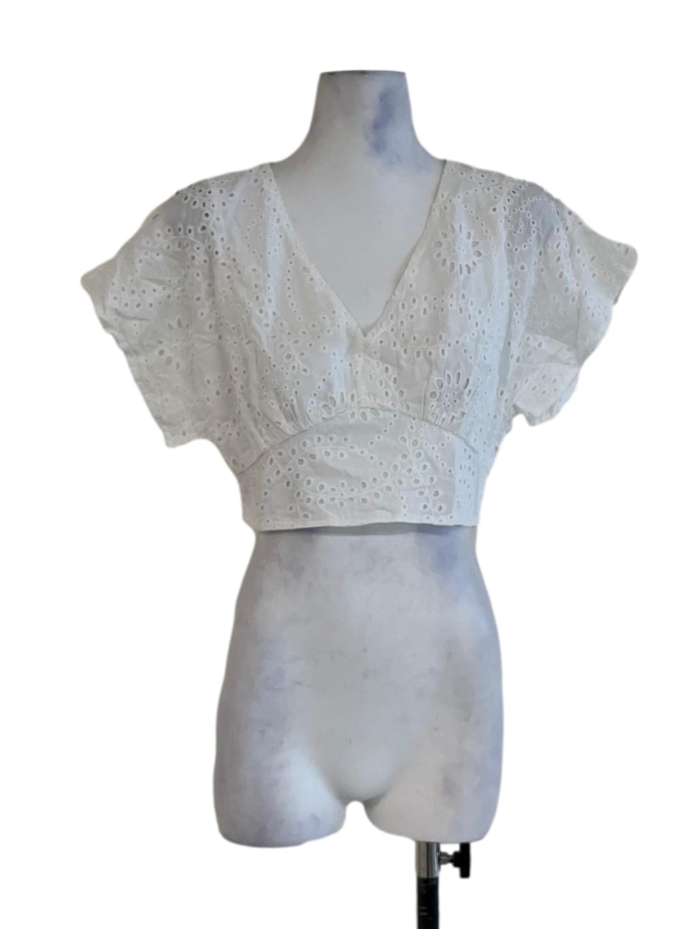 White V-Neckline Blouse