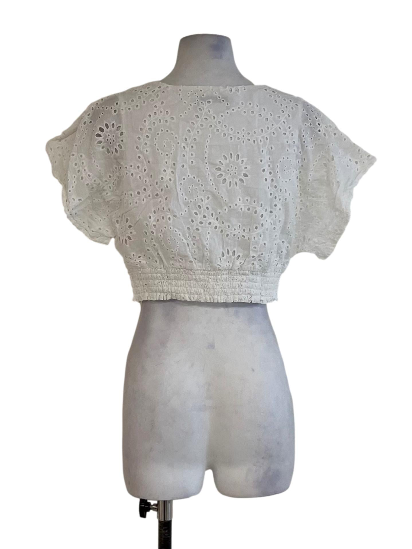 White V-Neckline Blouse