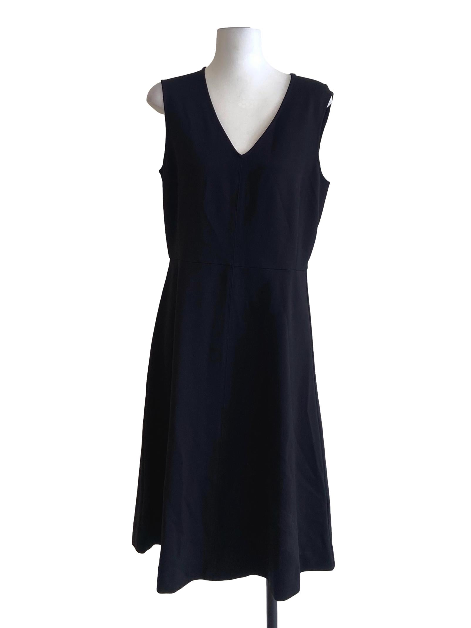 Black V-Neck A-Line Circle Dress