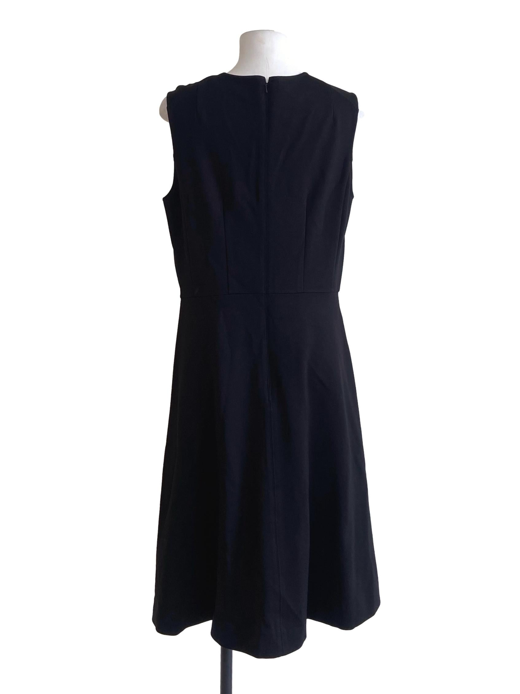 Black V-Neck A-Line Circle Dress
