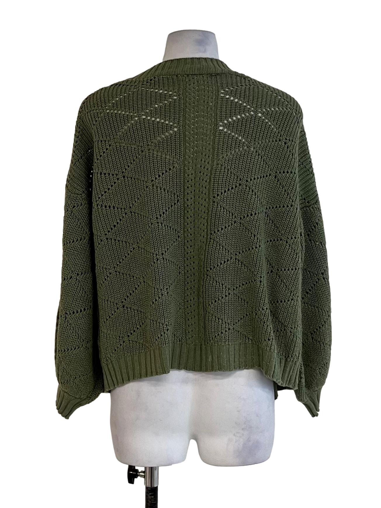 Olive Green Knitted Cardigan