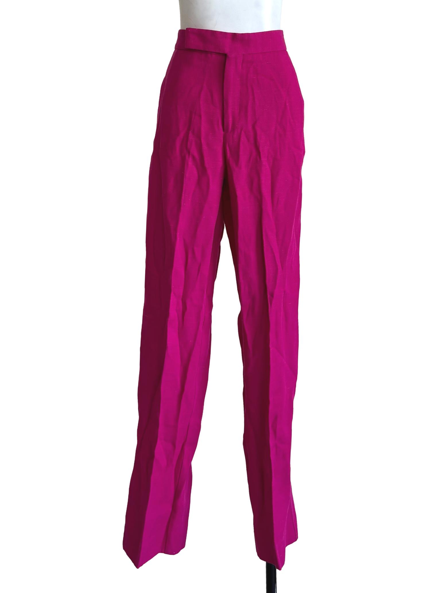 Magenta Pink Relaxed Linen Pants