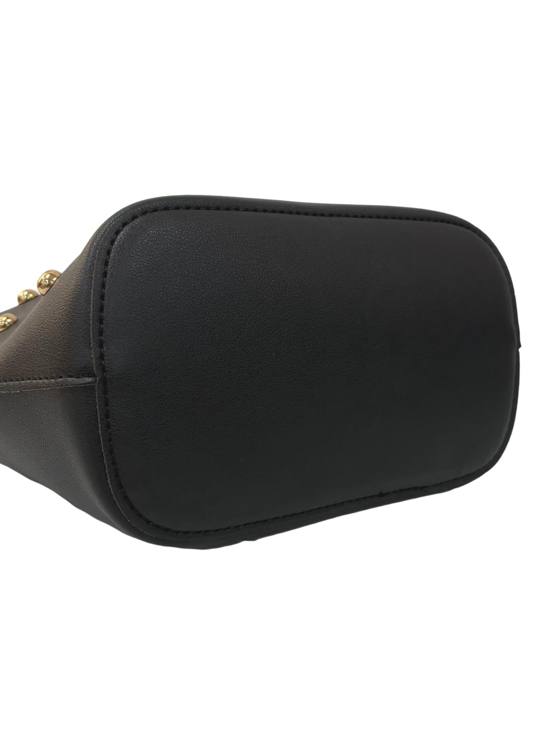 Black Makenzie Studded Gold Ring Crossbody Bag