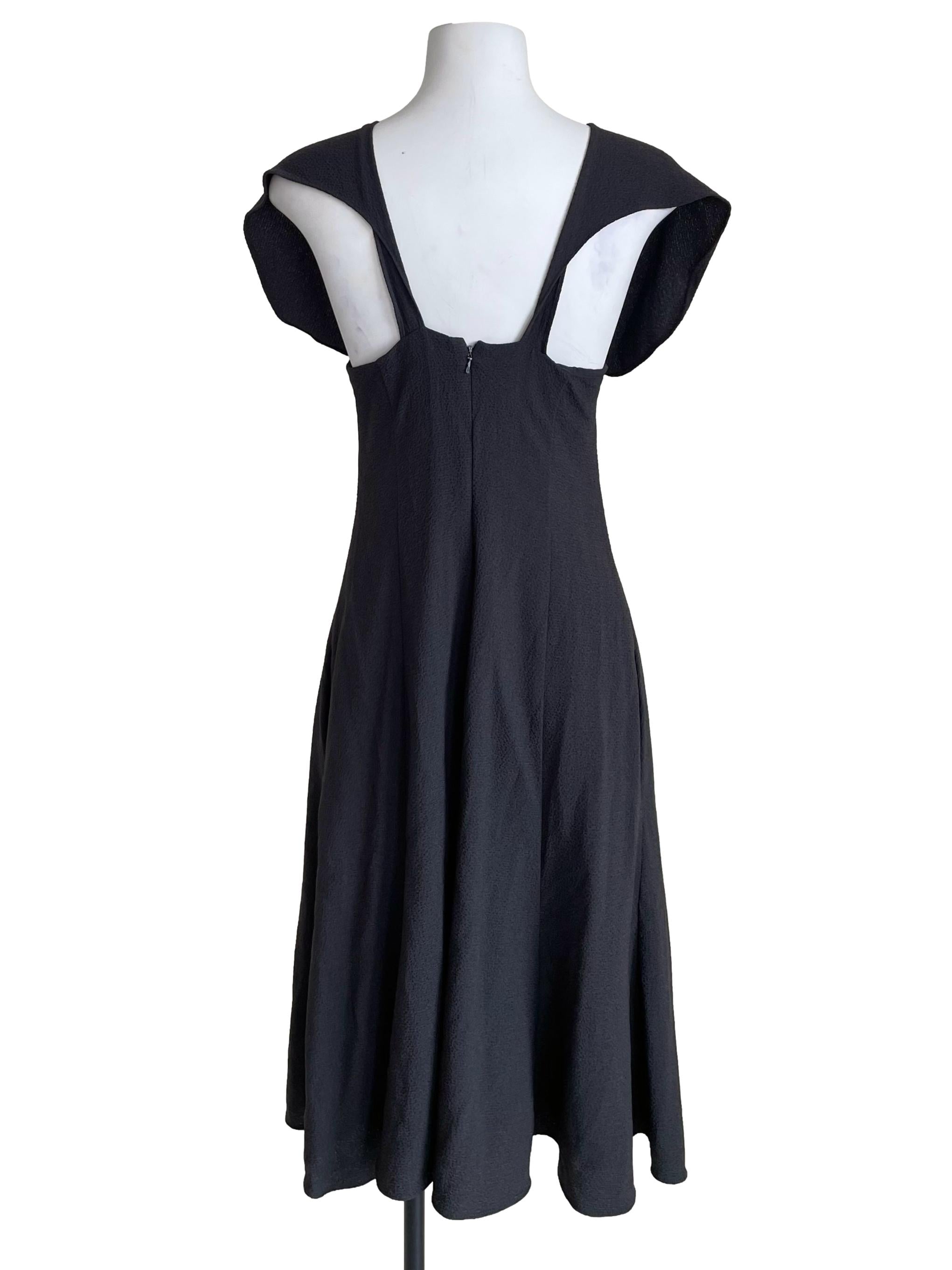 Shadow Grey Cape Straps Panelled Dress