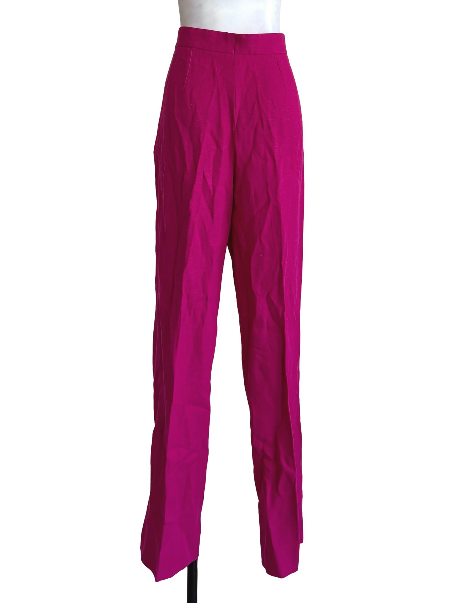 Magenta Pink Relaxed Linen Pants