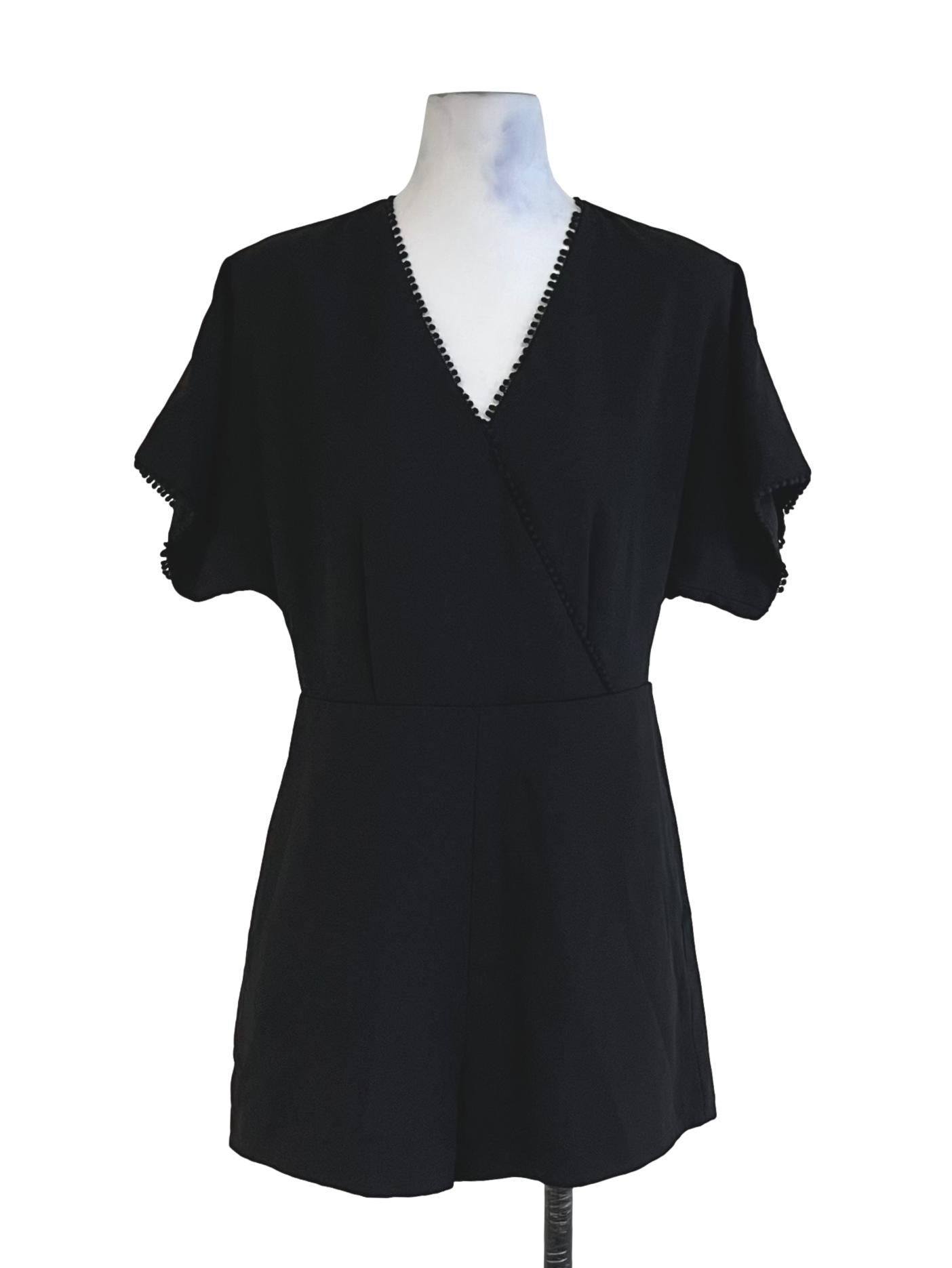 Black V-Neckline Romper