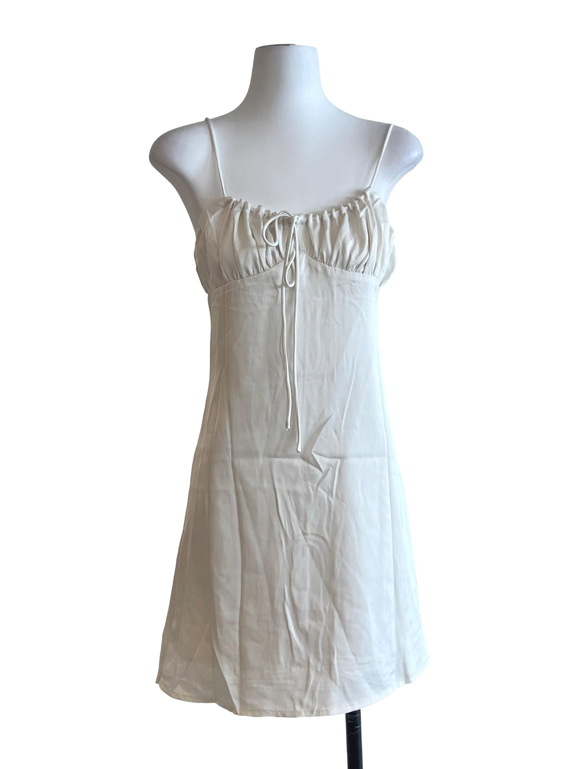Chiffon White Spaghetti Slip Dress