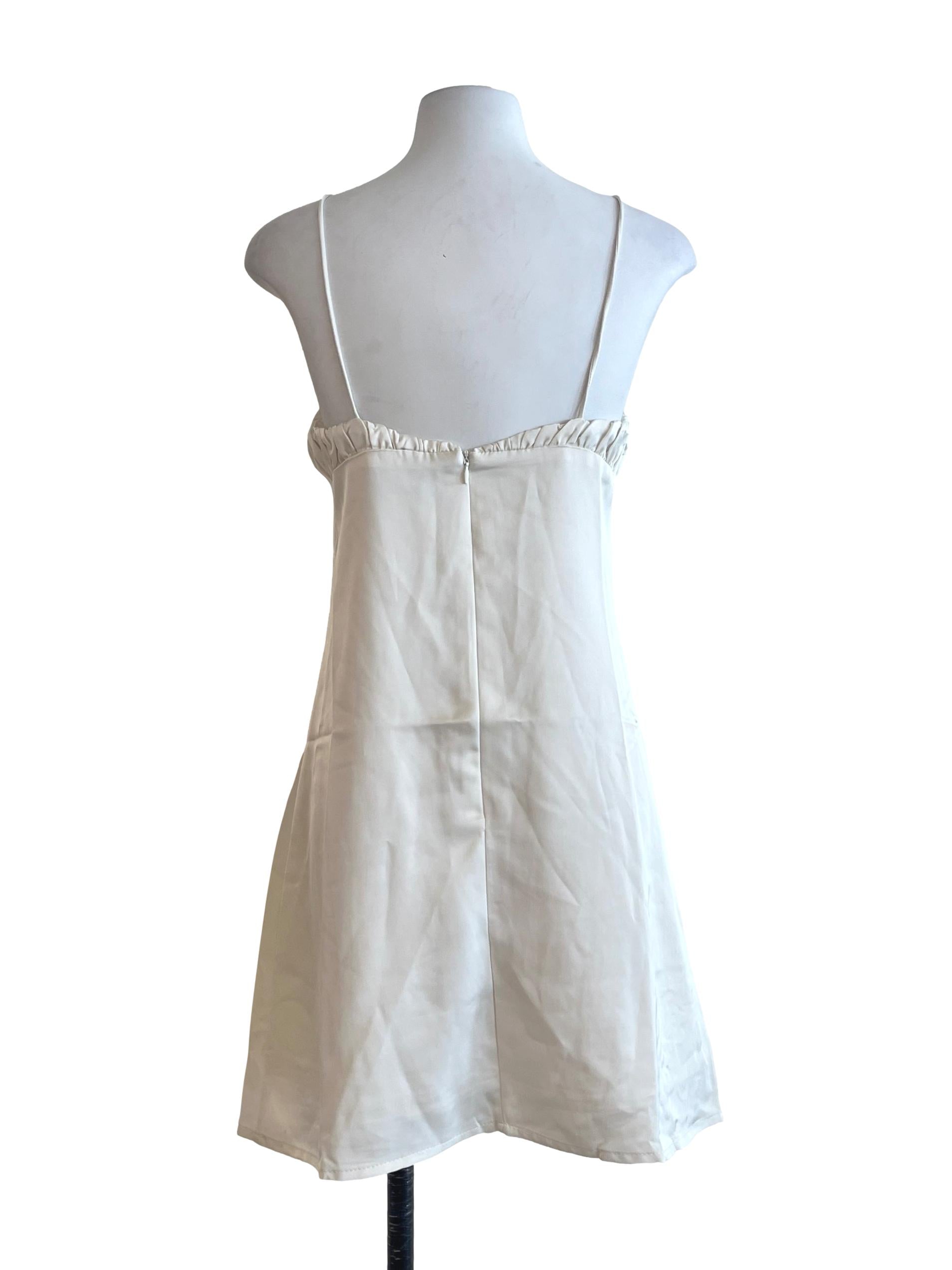 Chiffon White Spaghetti Slip Dress
