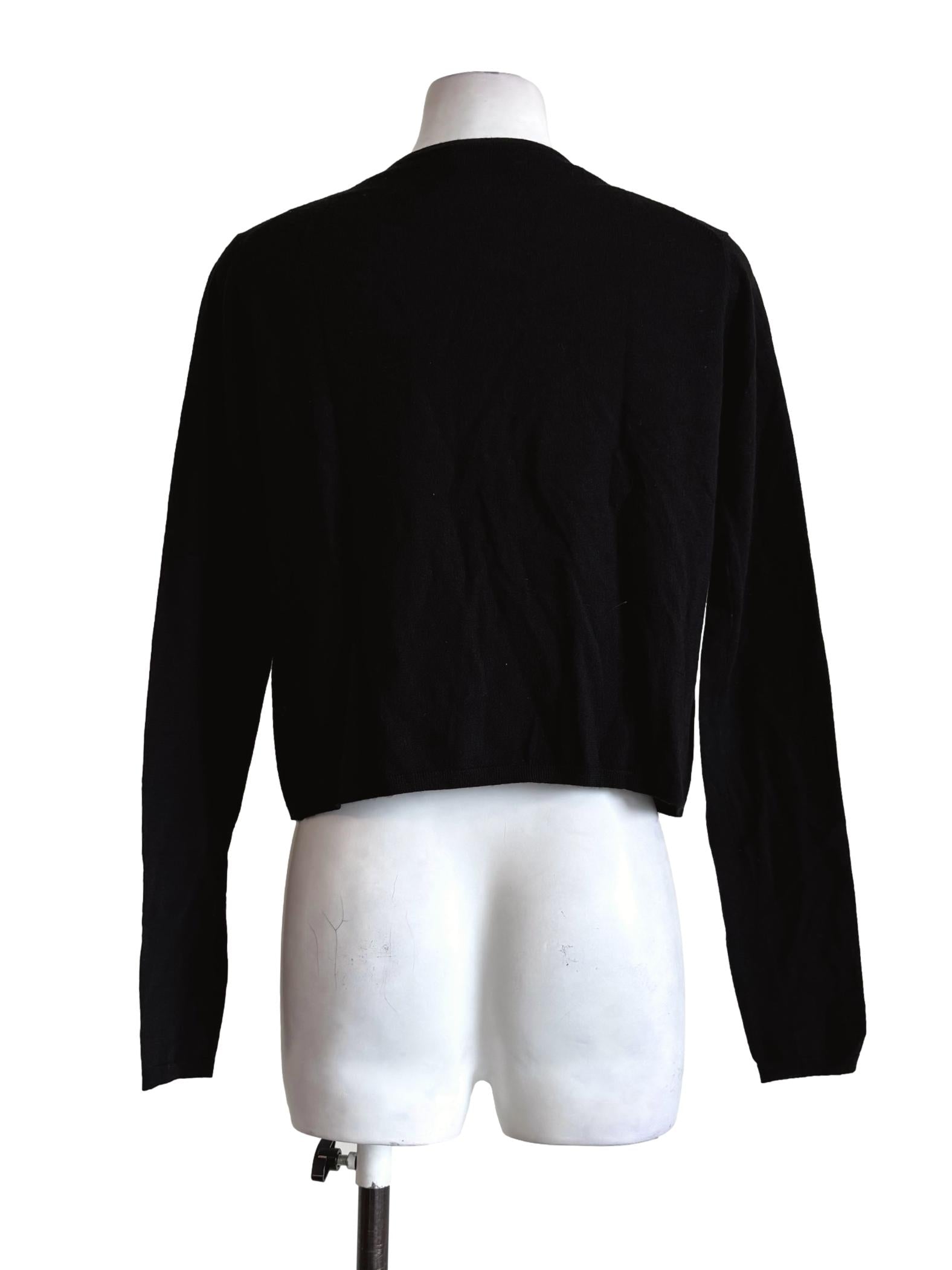 Jet Black Round Neck Long Sleeve Top