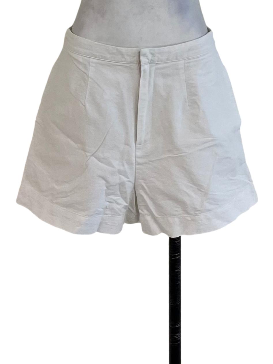 White High-Waisted Shorts