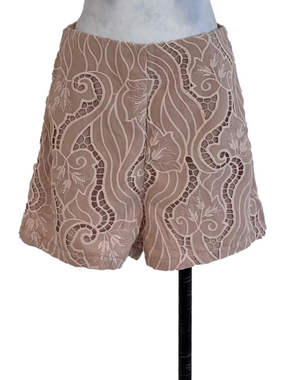 Blush Pink Lace Shorts