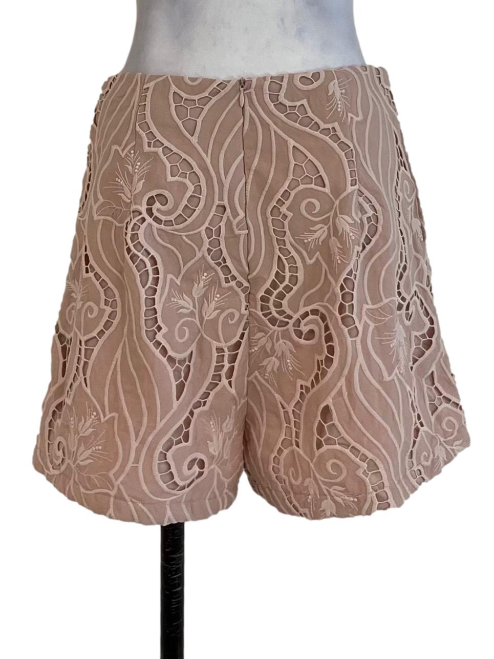 Blush Pink Lace Shorts