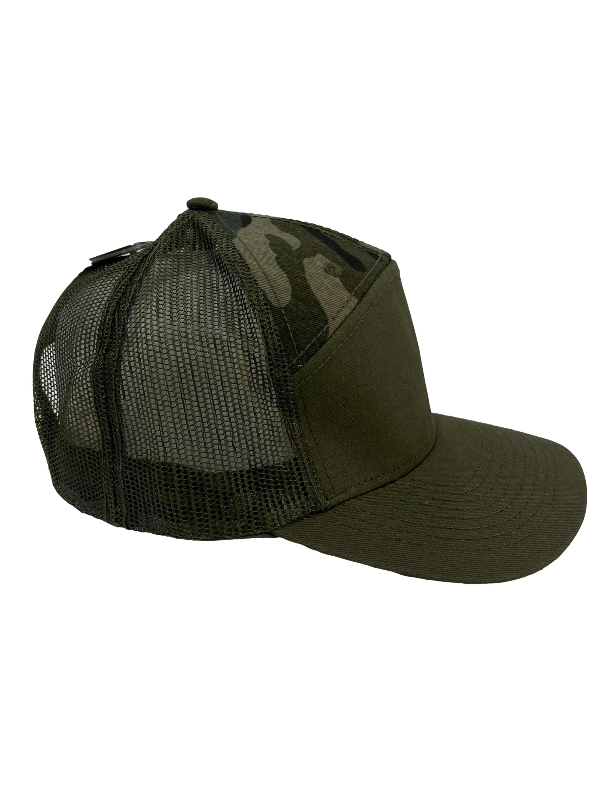 Green Army Print Foundation 6 Panel Hat