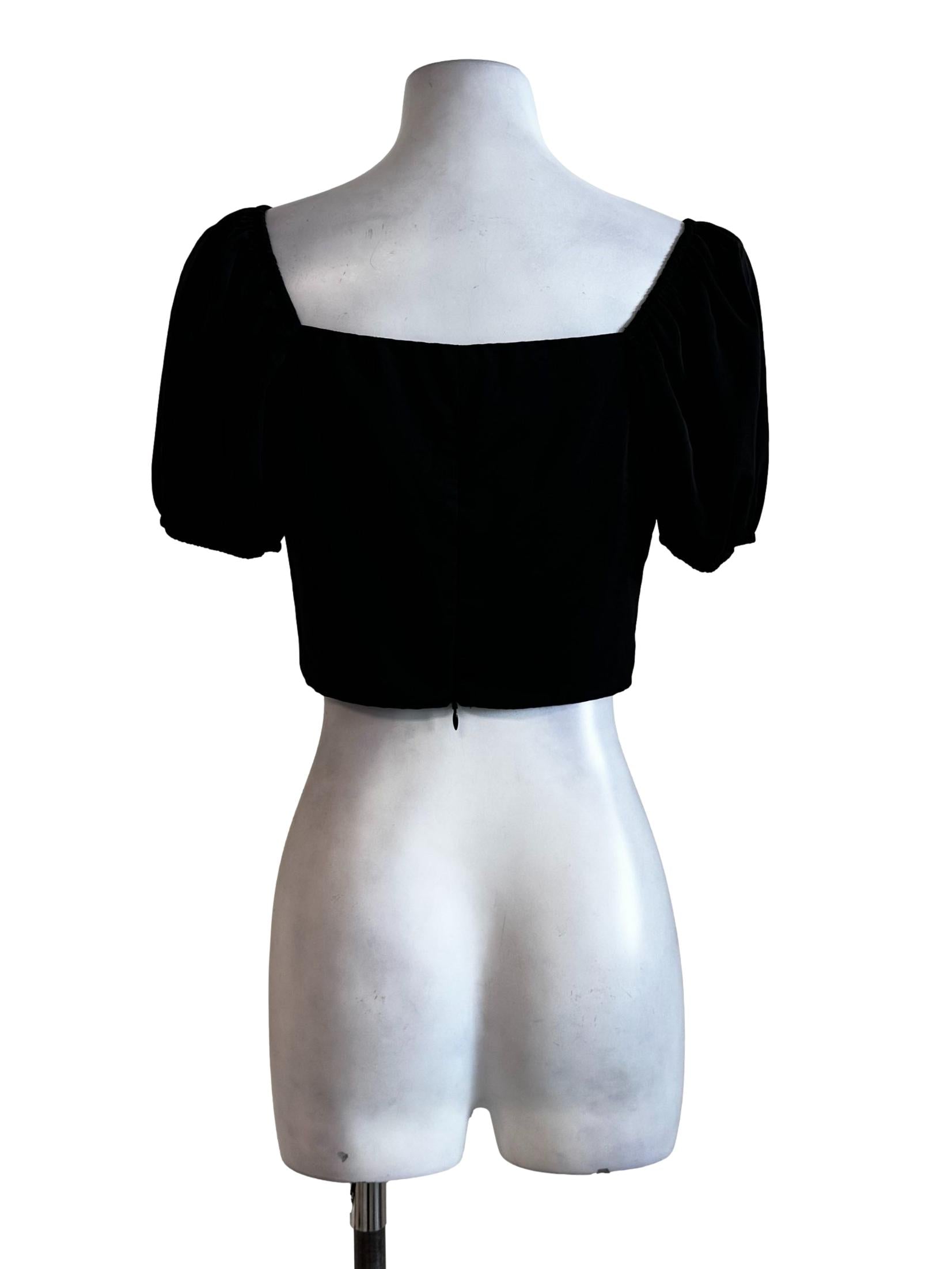 Black Square Neck Crop Top
