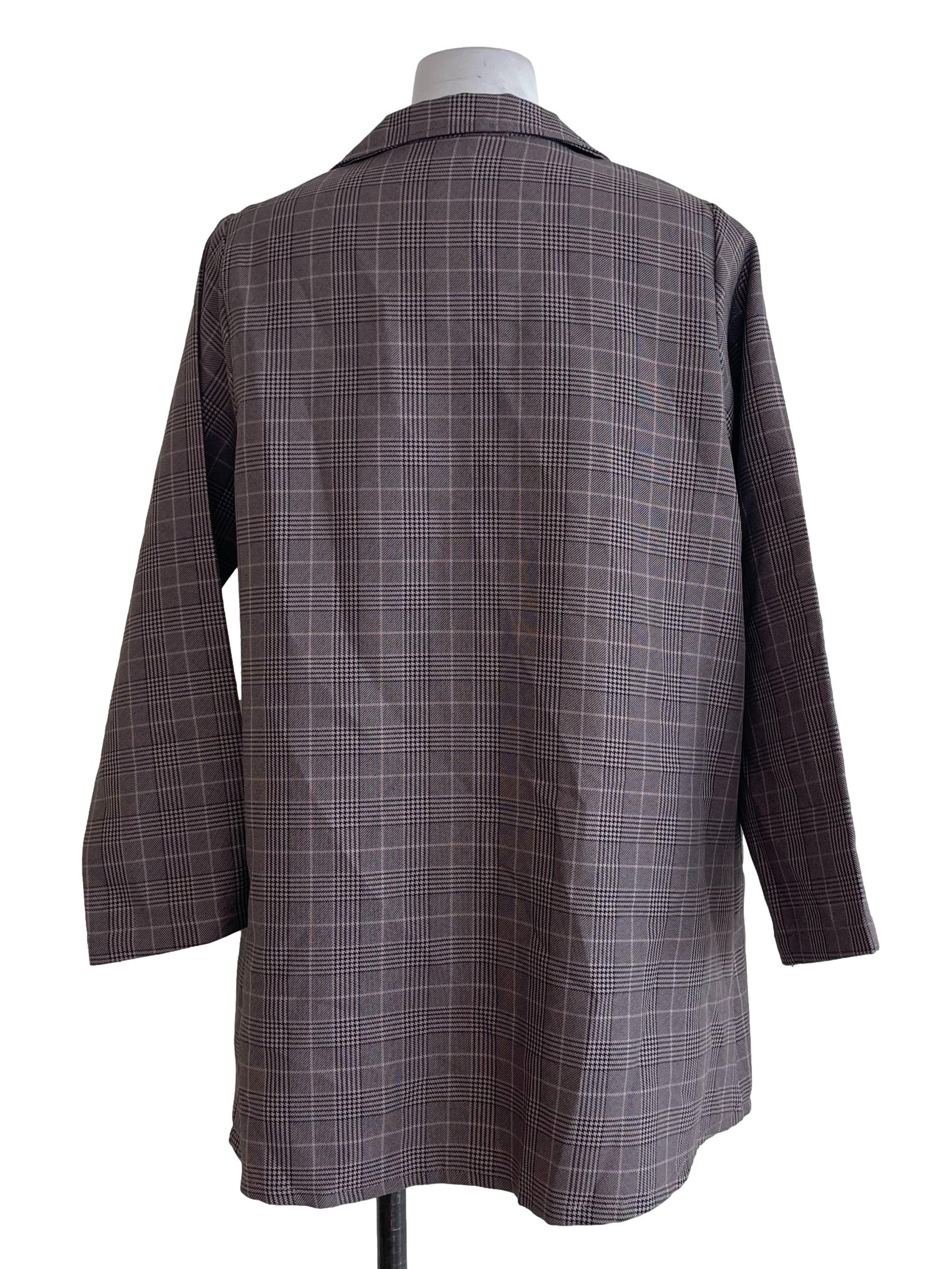 Black And Brownish Checked Blazer