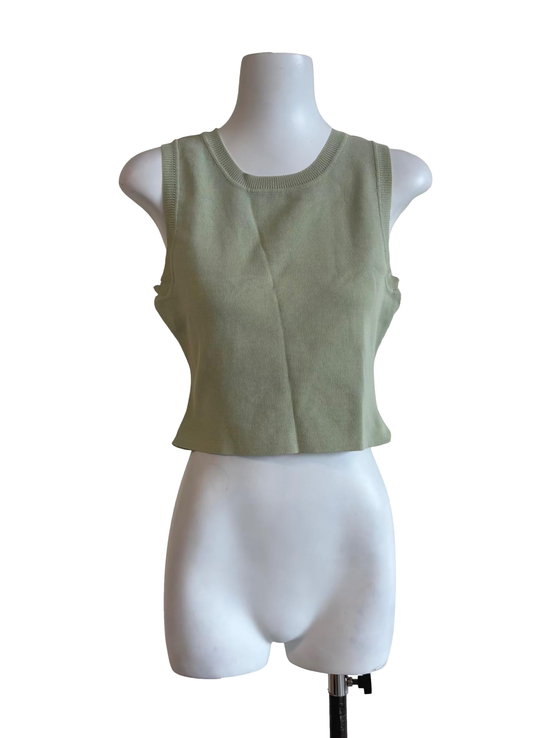 Lime Green Fitted Knit Top