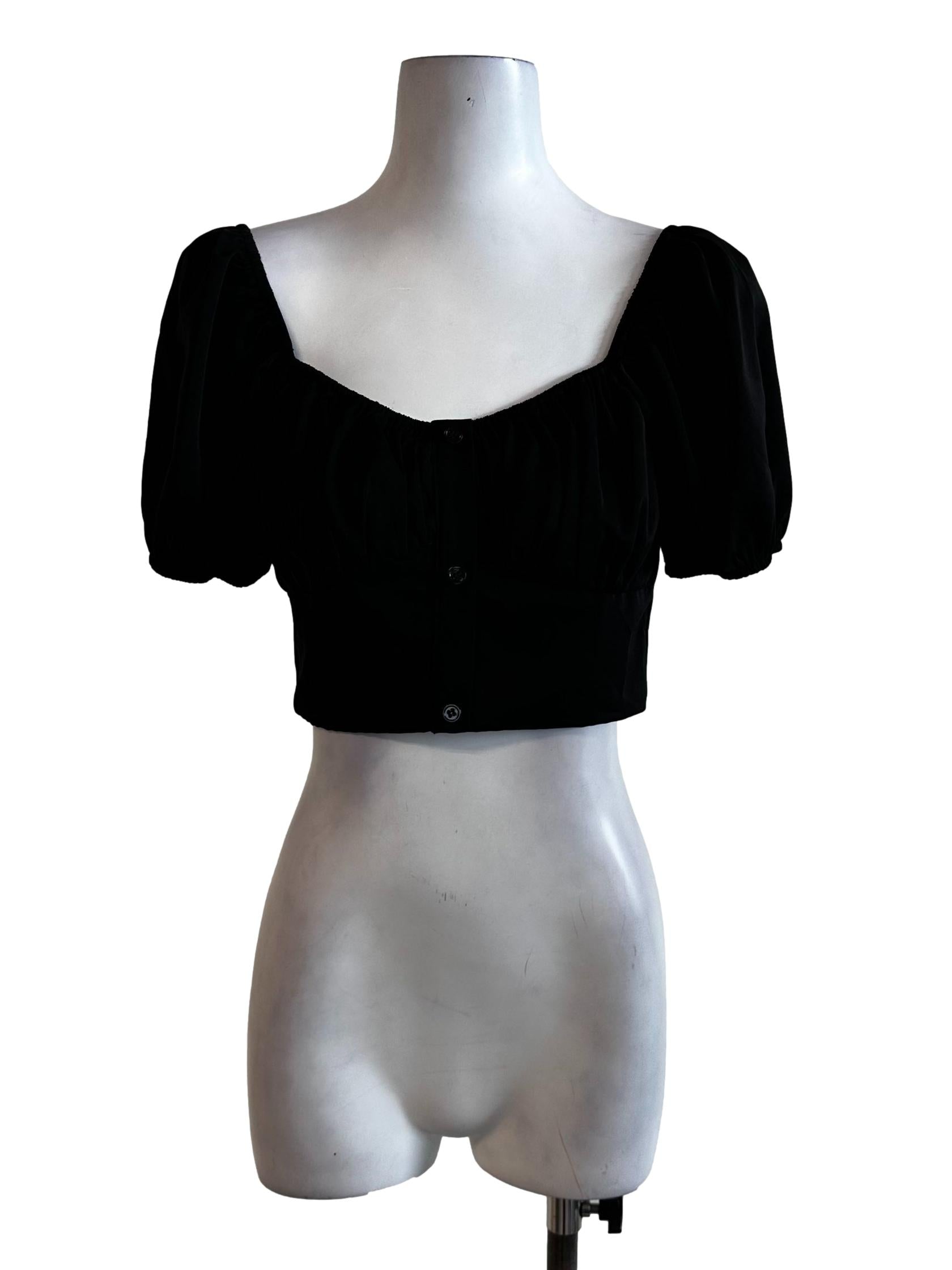 Black Square Neck Crop Top