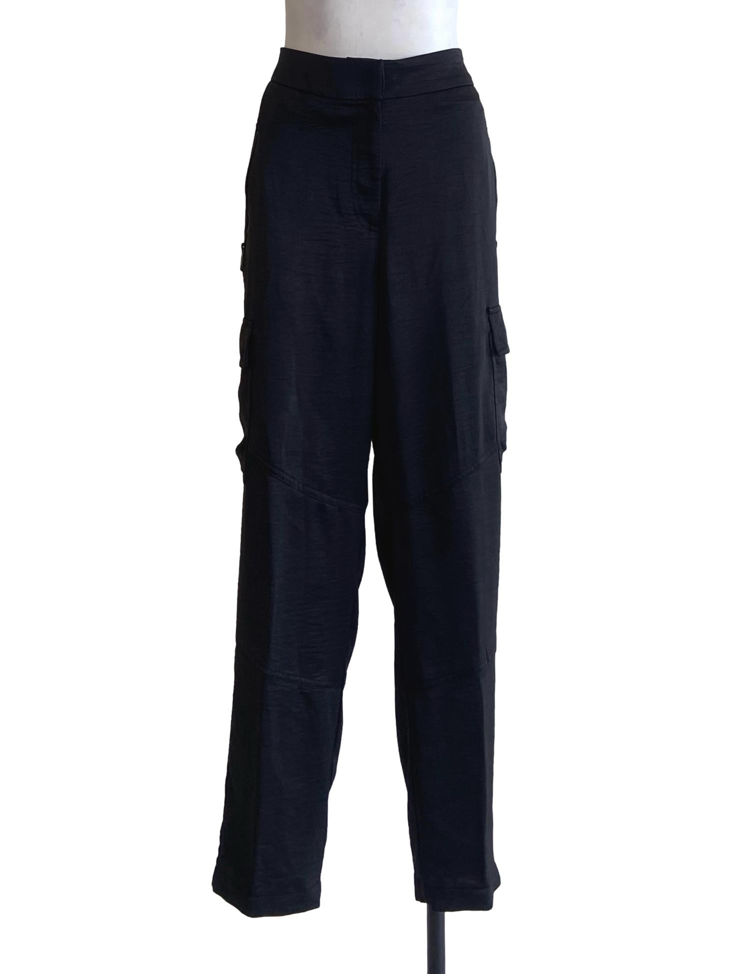 Black Cargo Straight Pants