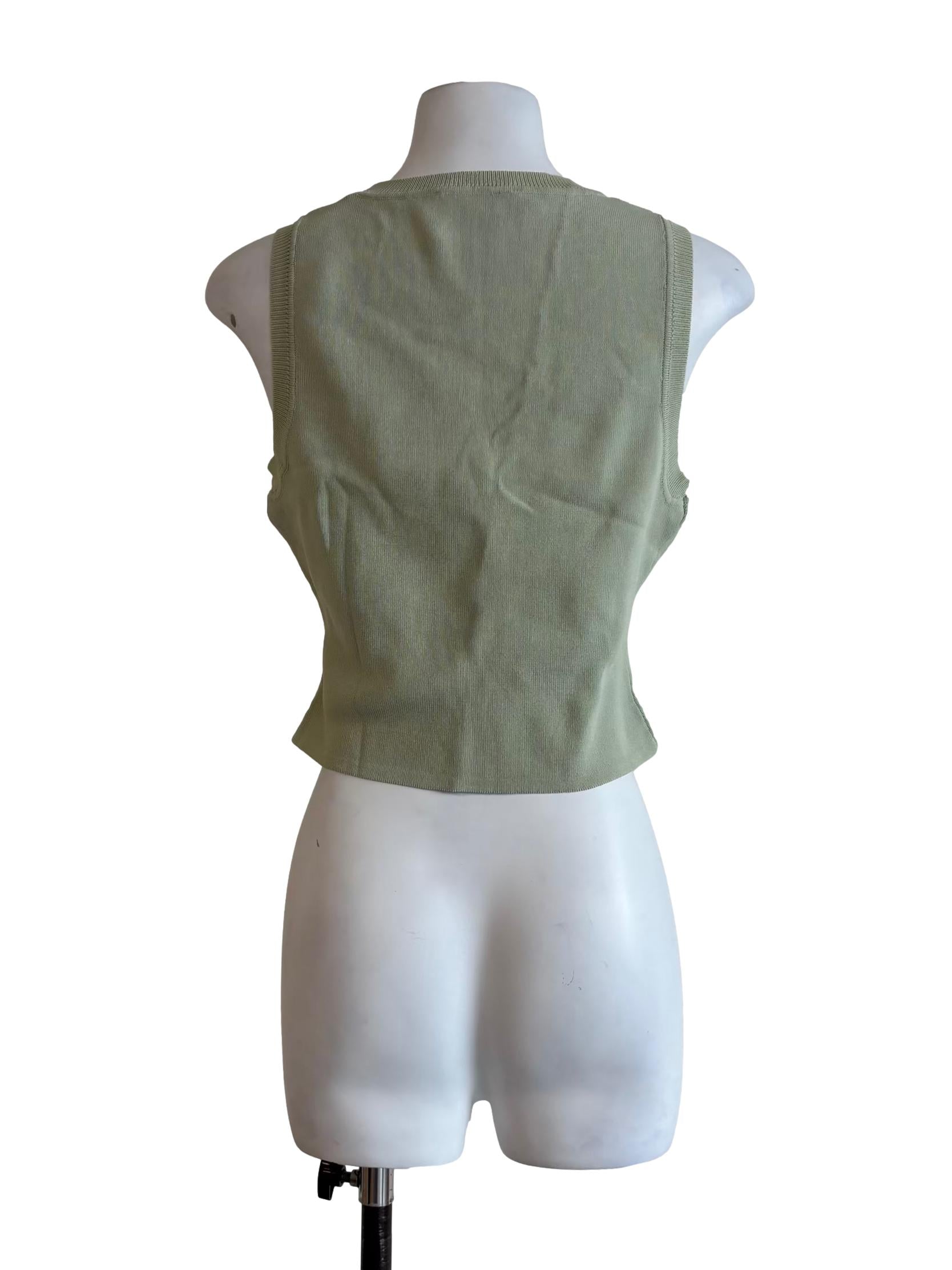 Lime Green Fitted Knit Top