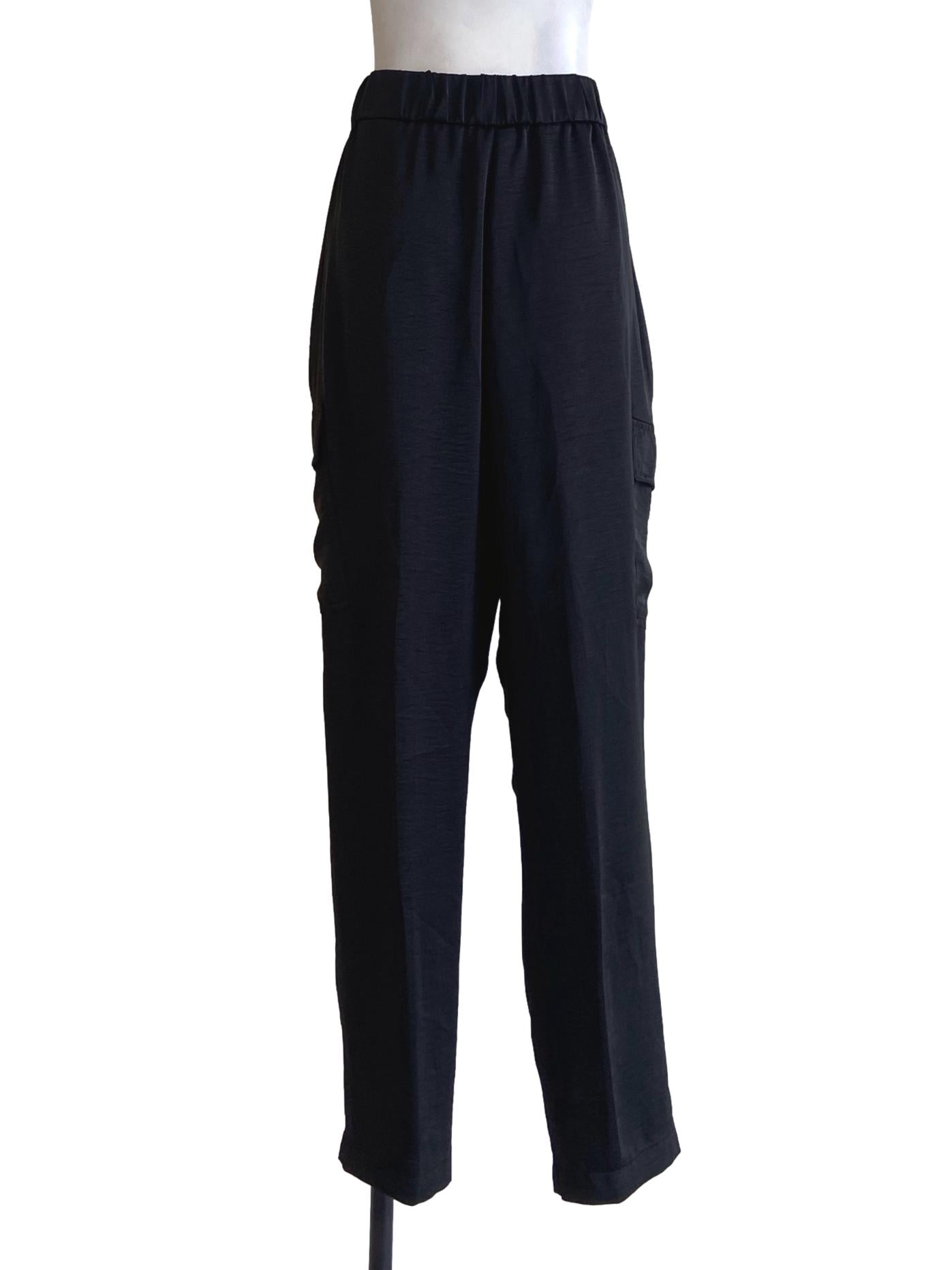 Black Cargo Straight Pants