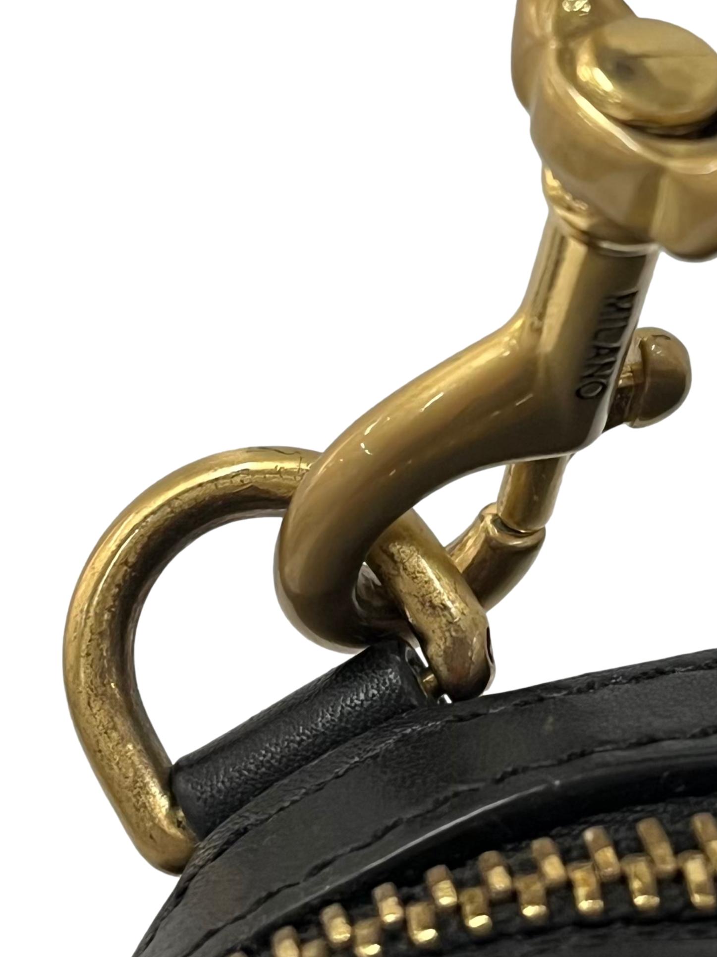 Black Crossbody Bag With Gold Hardware