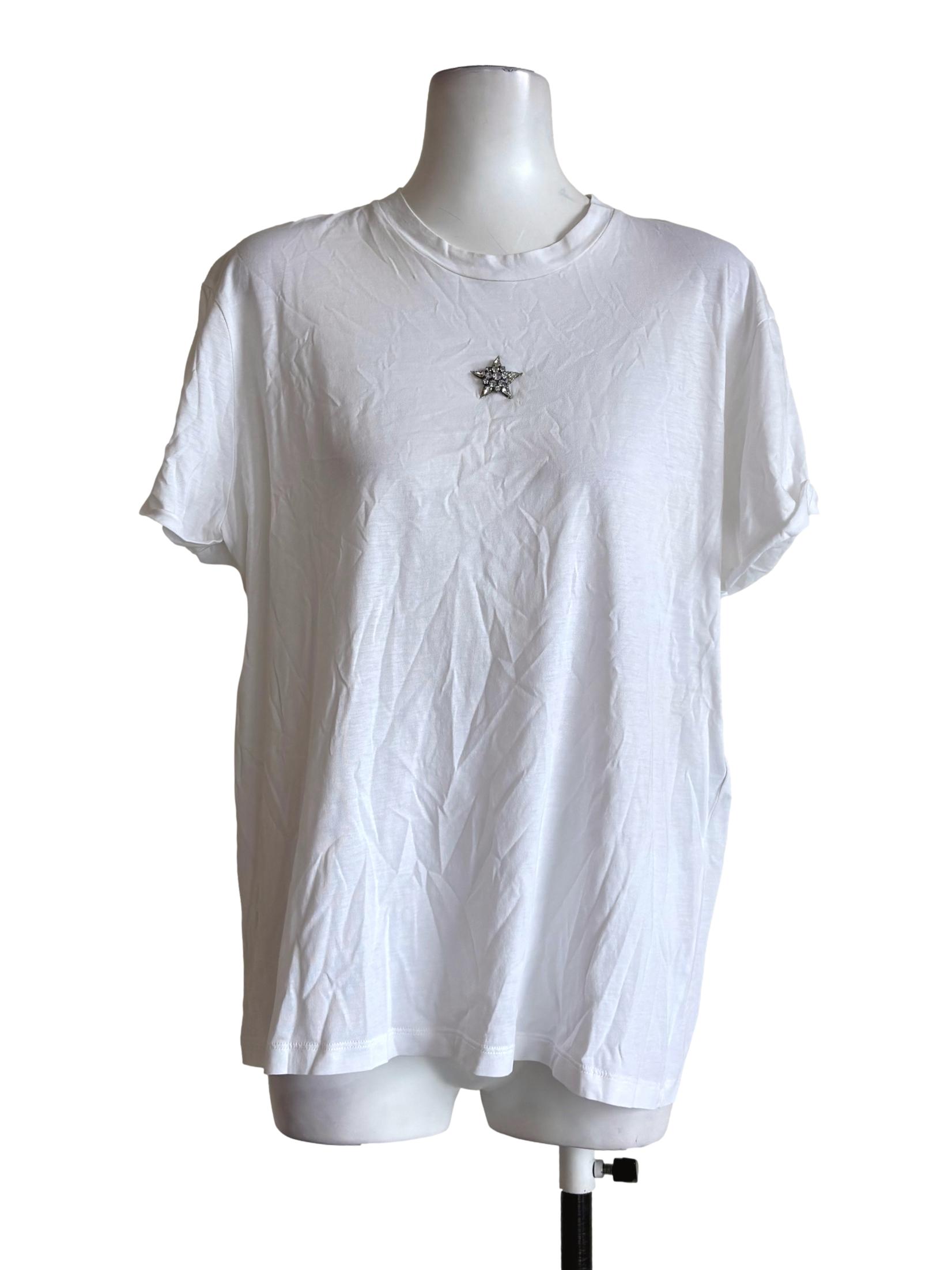 Pearl White Star Cotton Shirt