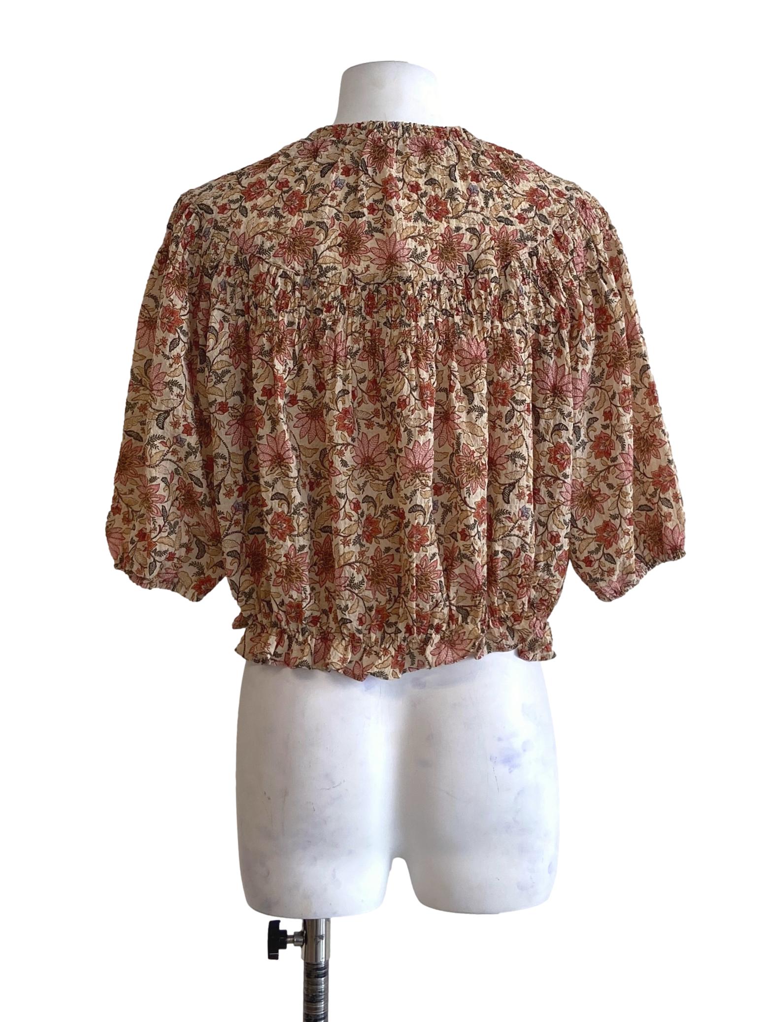 Banana Yellow Floral Pegged Blouse
